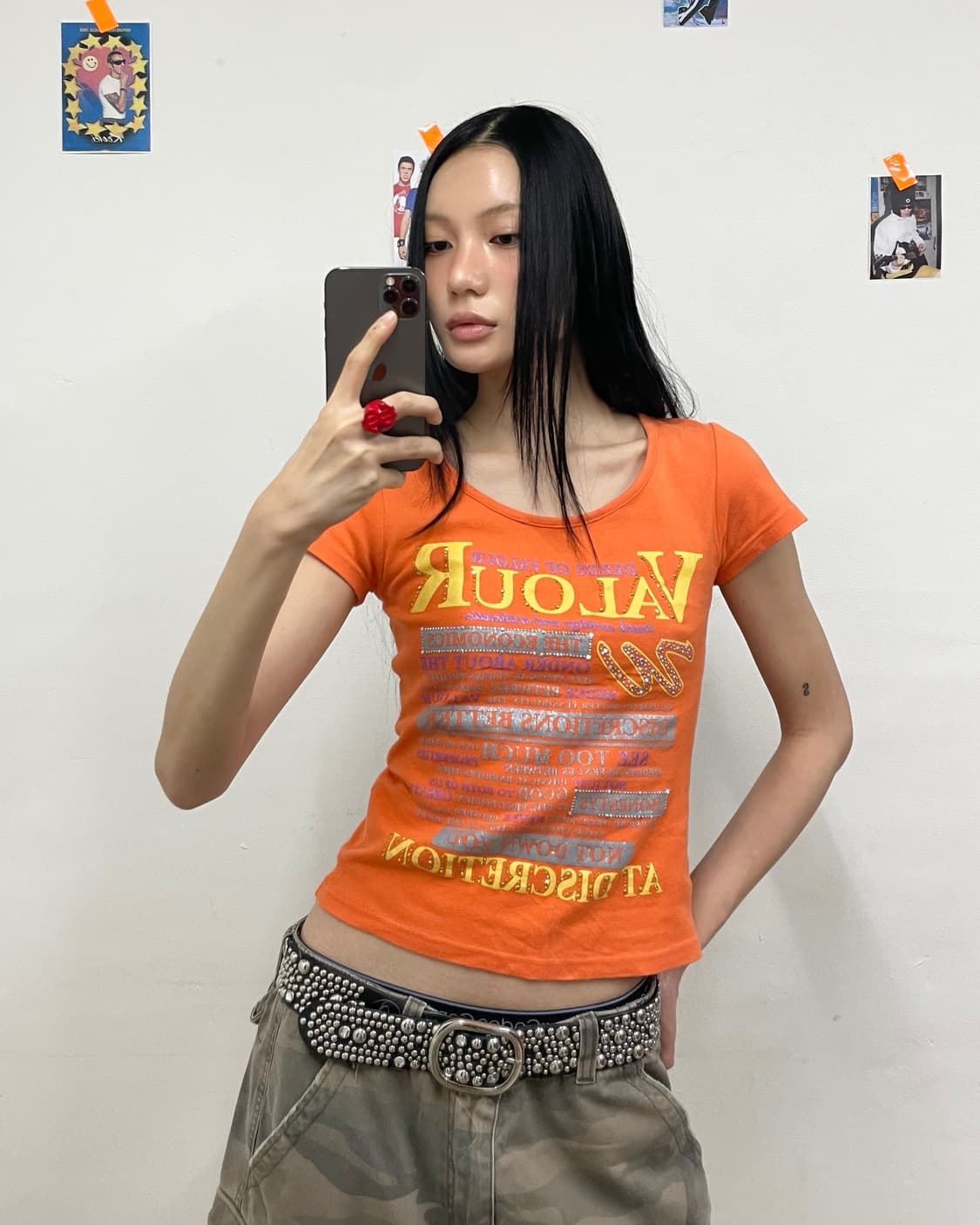 Heart Lace Orange T-shirt 상품이미지1