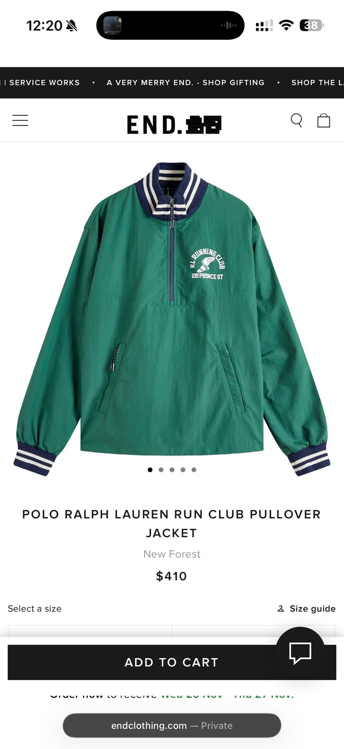 폴로 랄프로렌 런 클럽 풀오버 자켓 S 상품이미지1