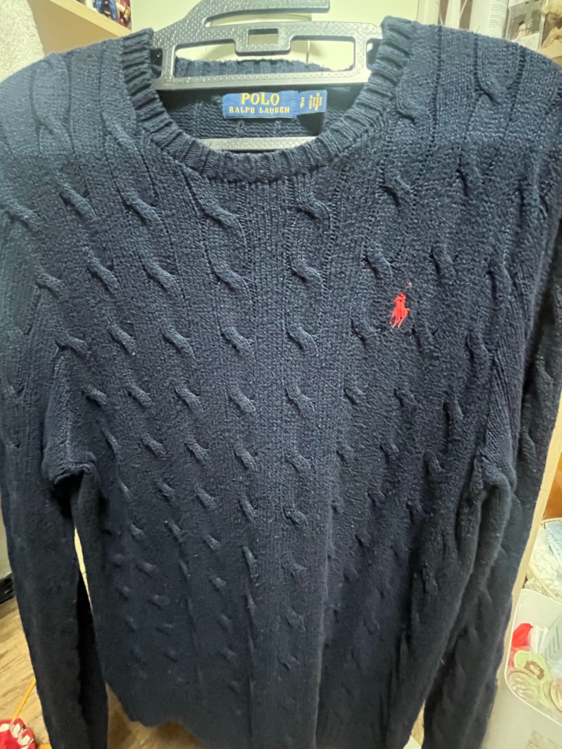 폴로 꽈배기니트 네이비 상품이미지1