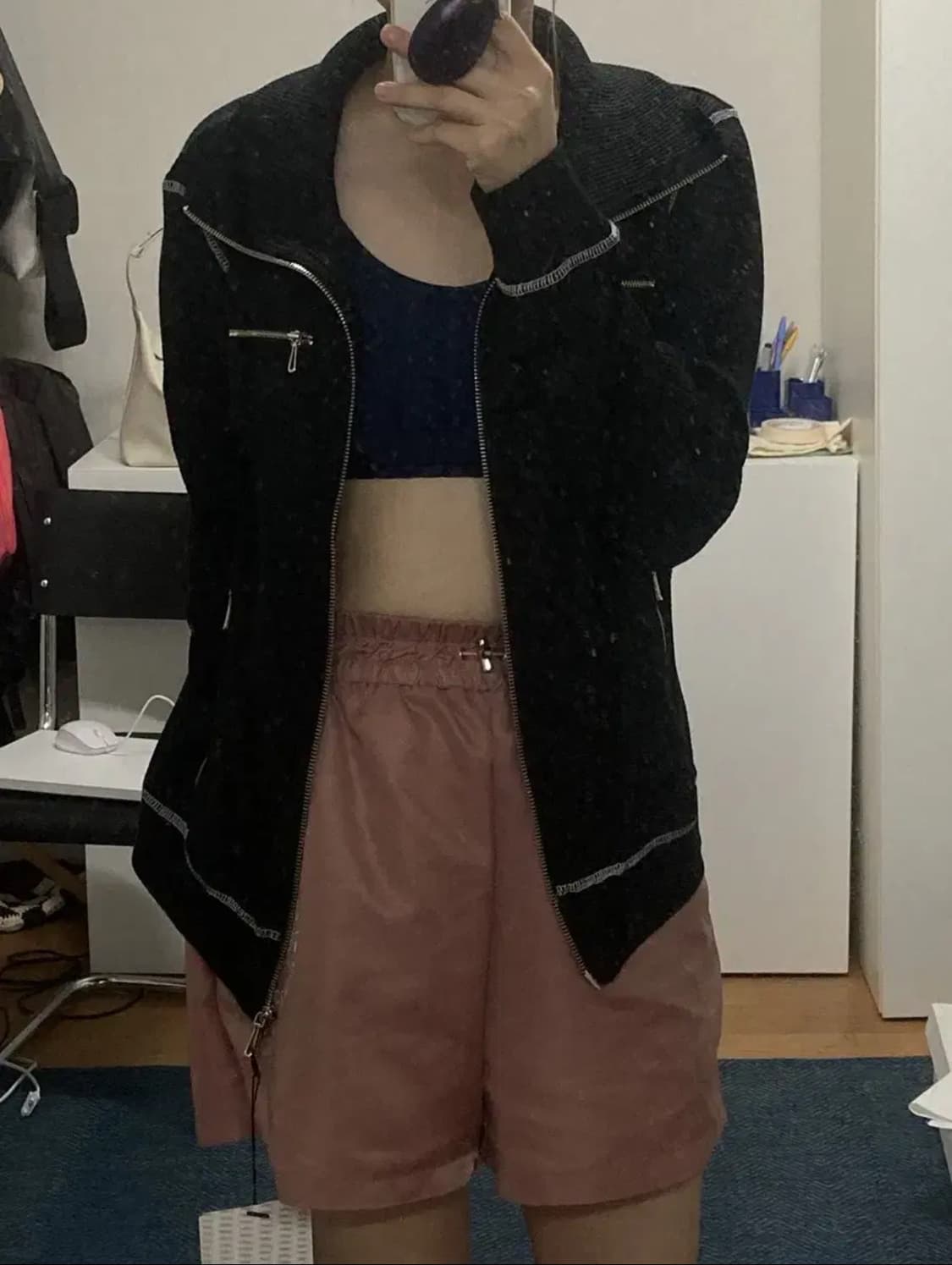 세릭 스티치 하이넥 집업 상품이미지1