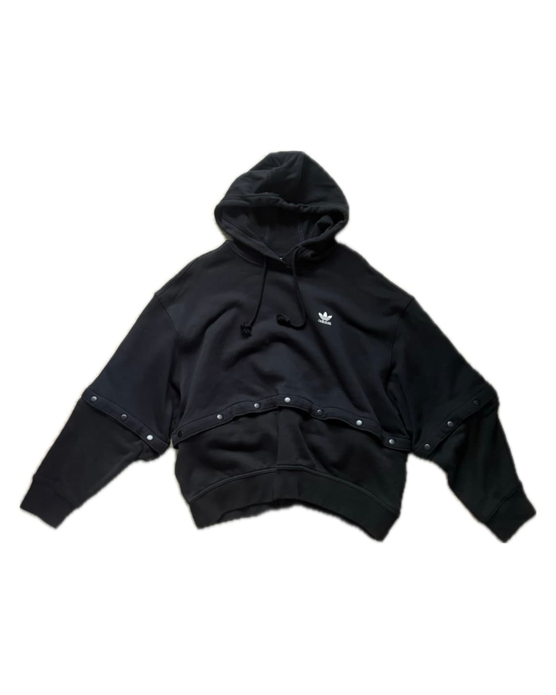 아디다스 블랙 버튼 단추 포인트 후드티 상품이미지1