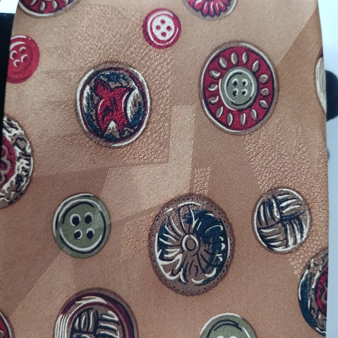 세루티 실크 골드 버튼 패턴 넥타이 9.3cm A등급 A18824
 상품이미지5