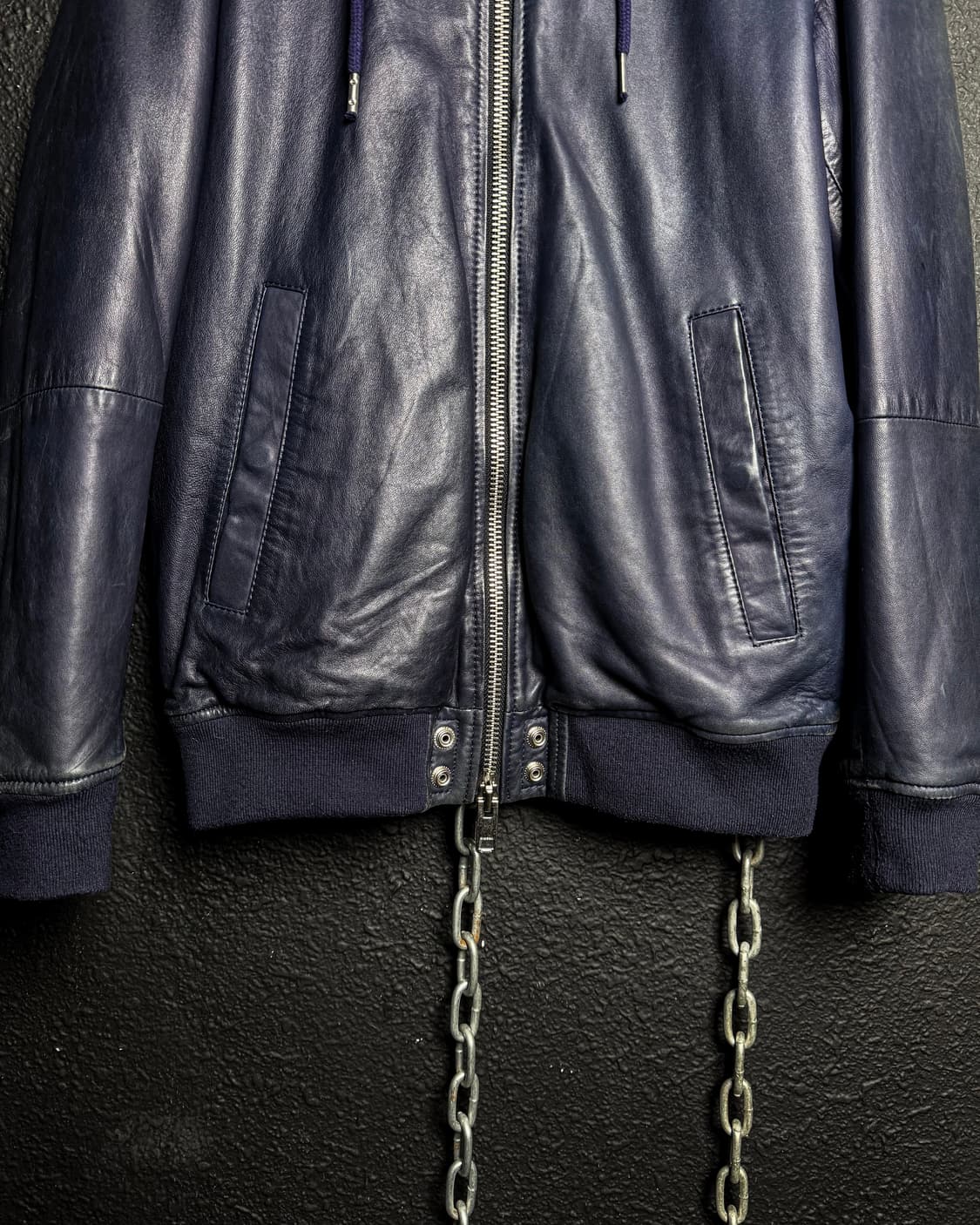 DIESEL – Hooded Leather Zip-Up Jacket  상품이미지6