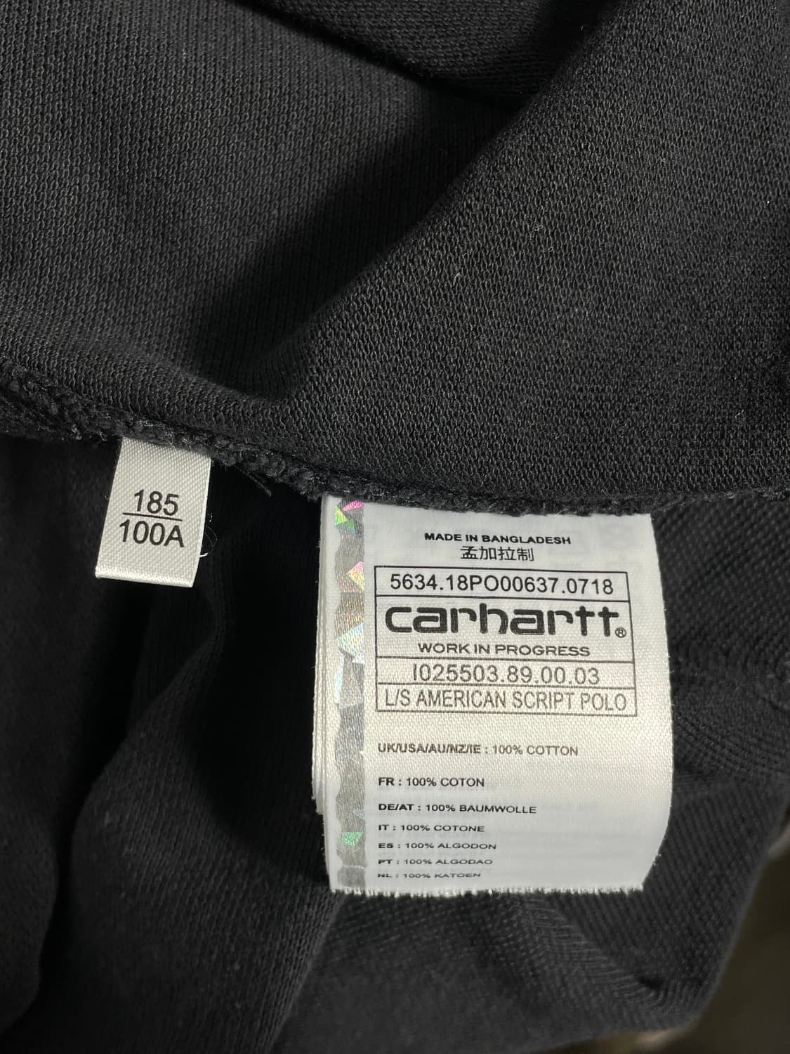 칼하트 블랙 카라 긴팔티셔츠 상품이미지4