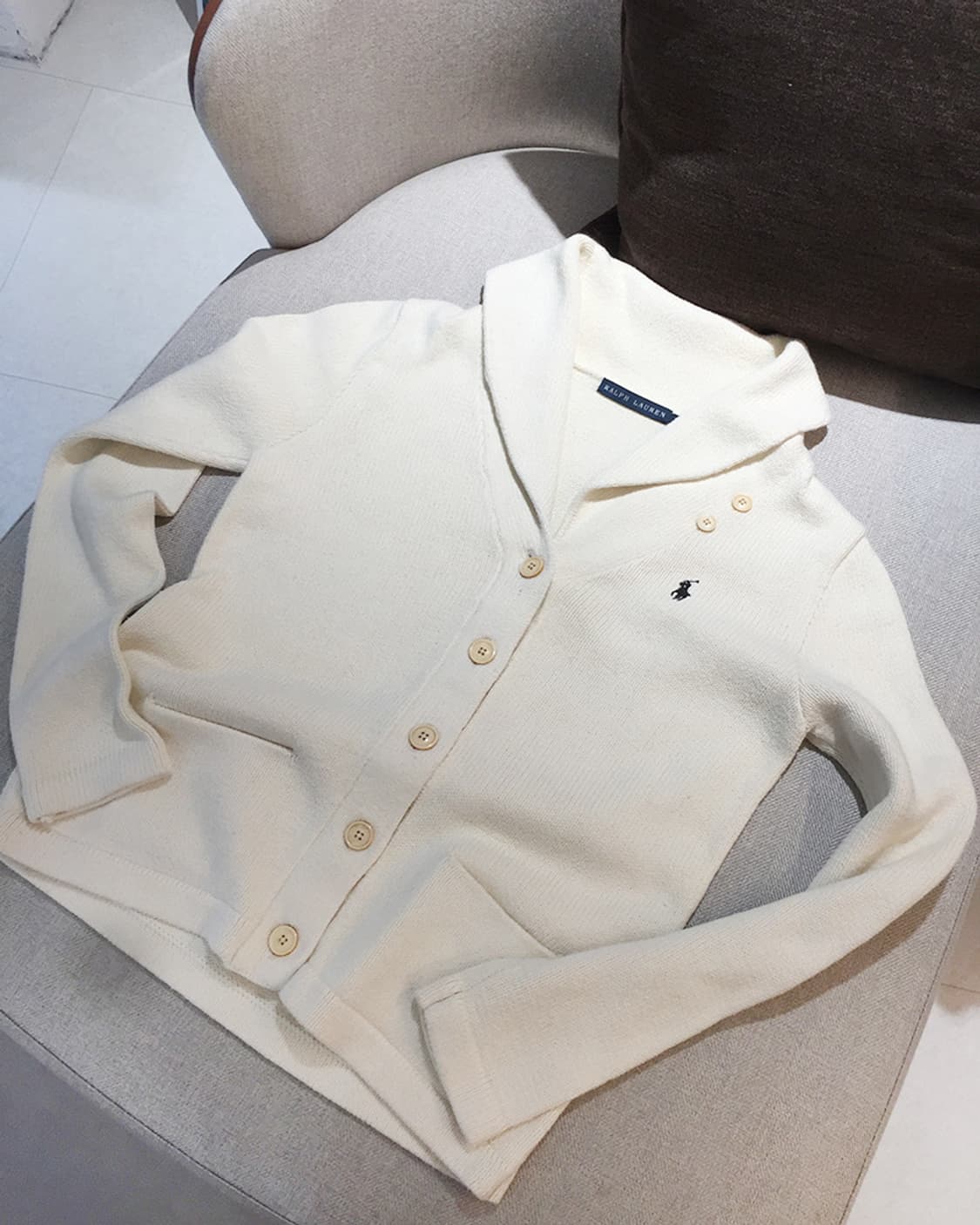 (WOMAN) 폴로랄프로렌 숄카라 니트가디건 M 상품이미지3