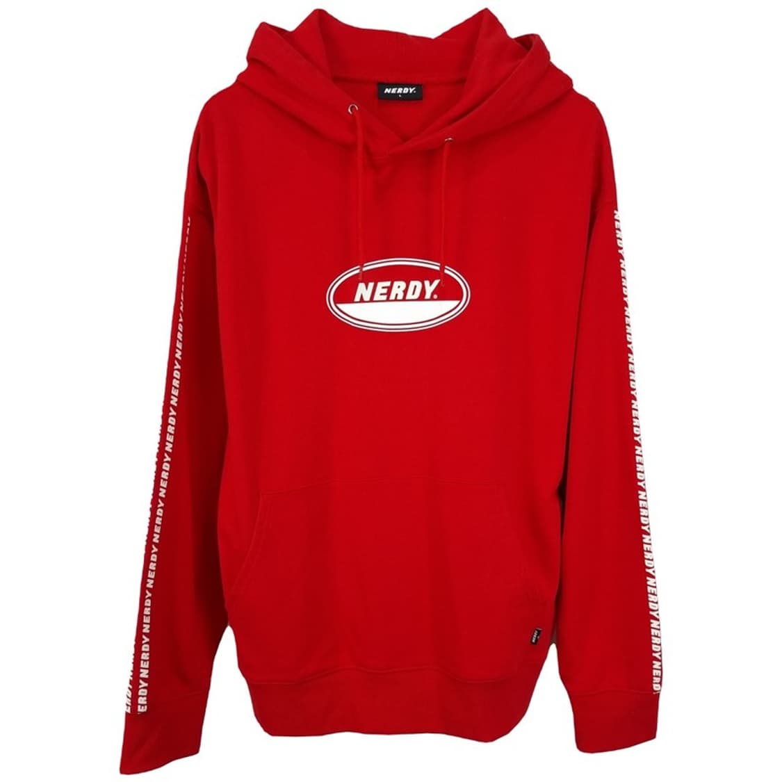 [NERDY] 널디 빅로고 오버핏 후드티 레드 M16535 상품이미지2