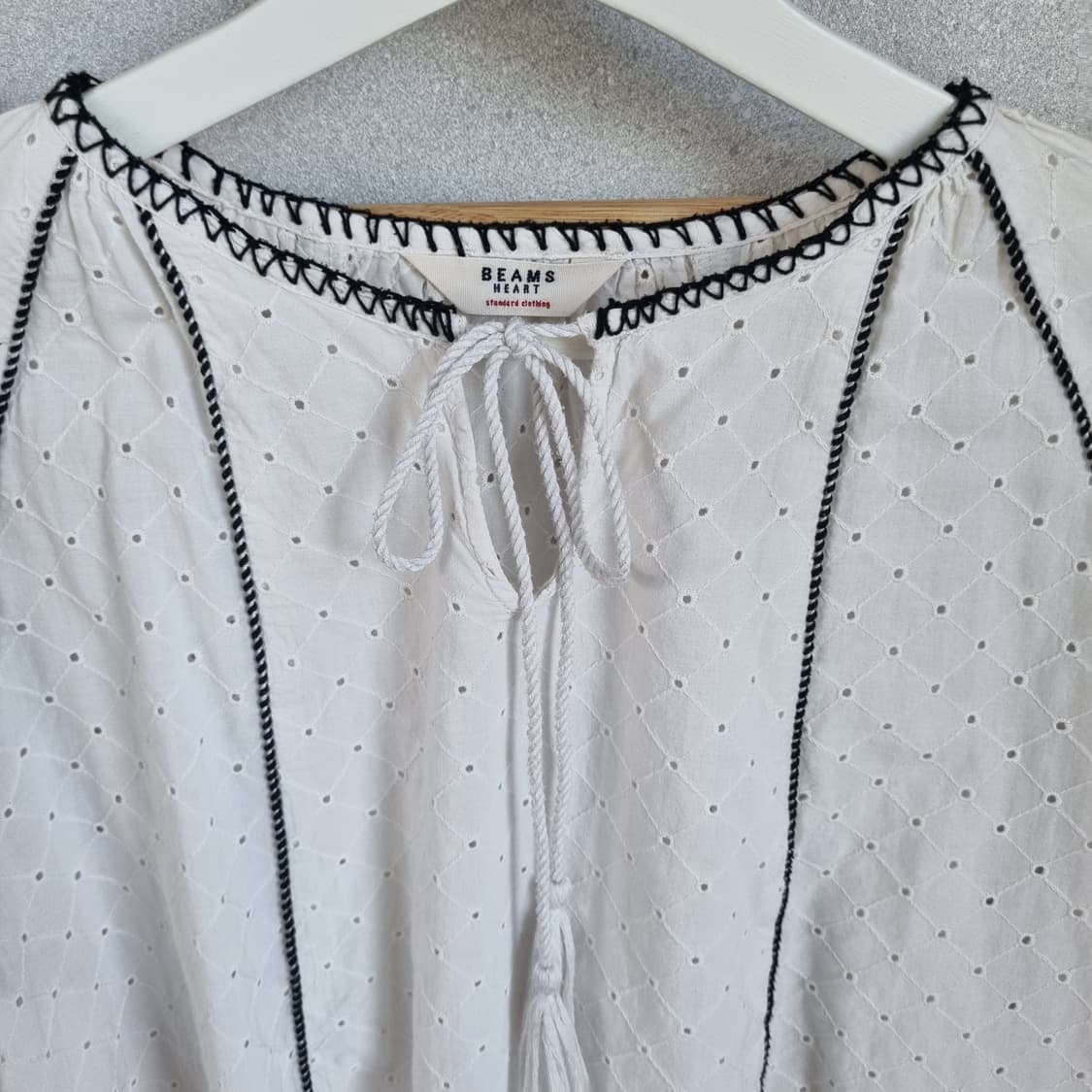 JPN Dot Stitch Cotton Blouse 상품이미지2