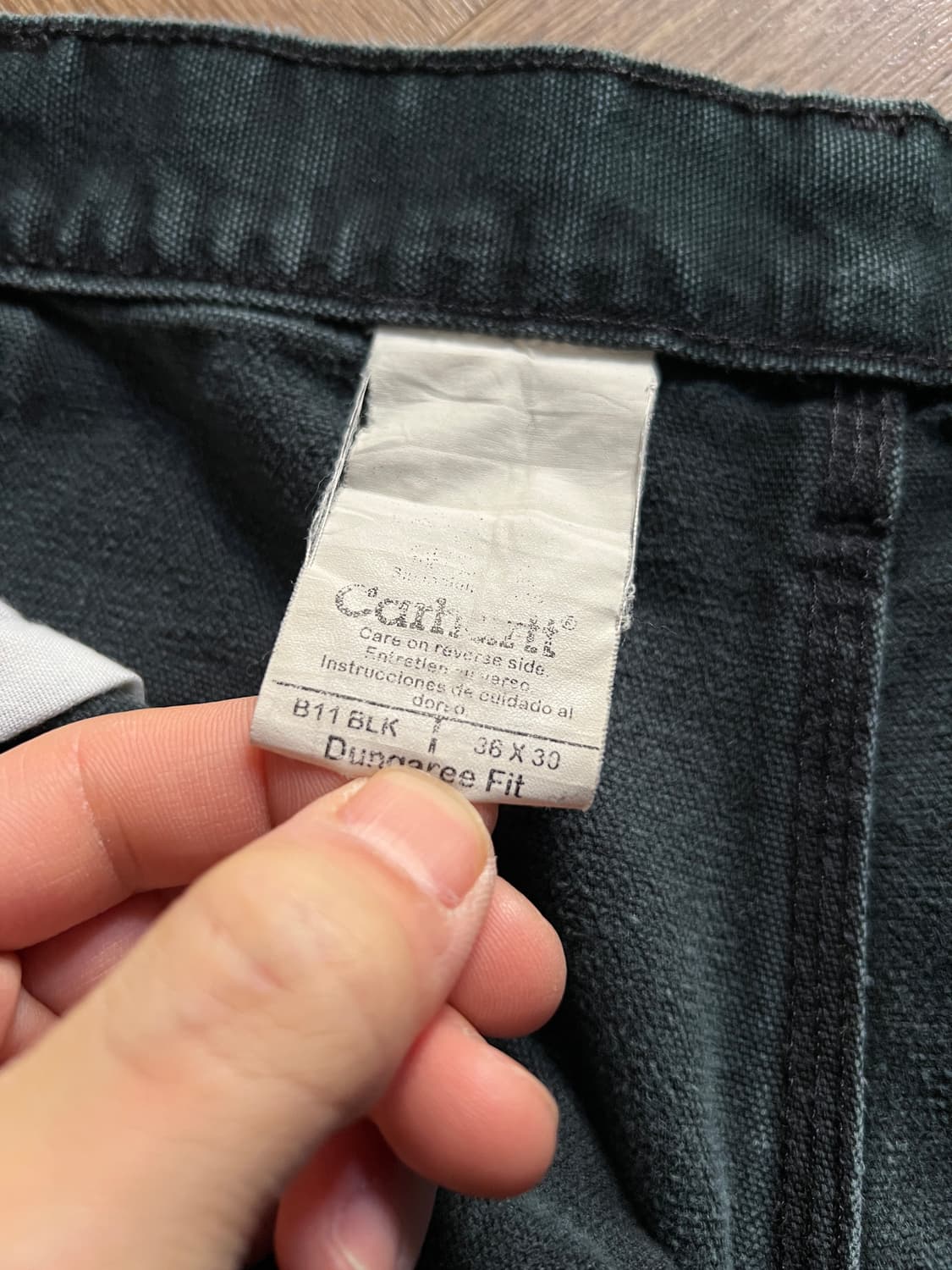 [36]칼하트 USA 빈티지 페이딩 블랙 싱글니 워크팬츠 상품이미지5