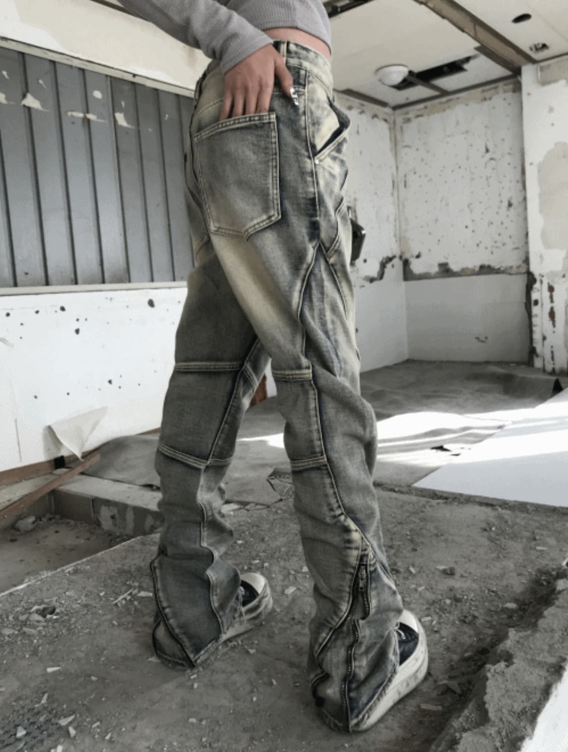 Kyoii 쿄이 GRIND ZIP CARGO PT(BLUE) 상품이미지2