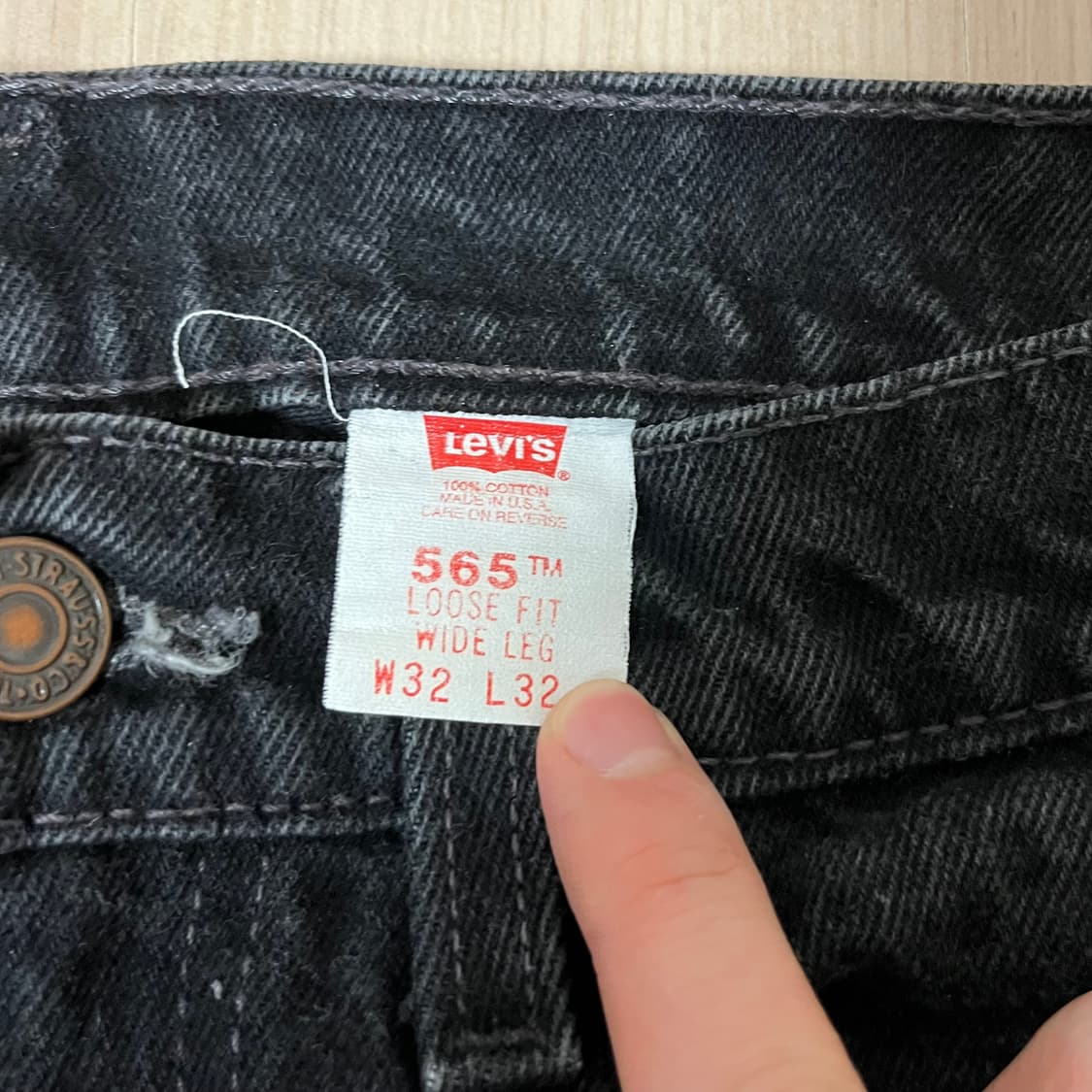 [32X32] 90s 빈티지 리바이스 565 블랙 상품이미지2