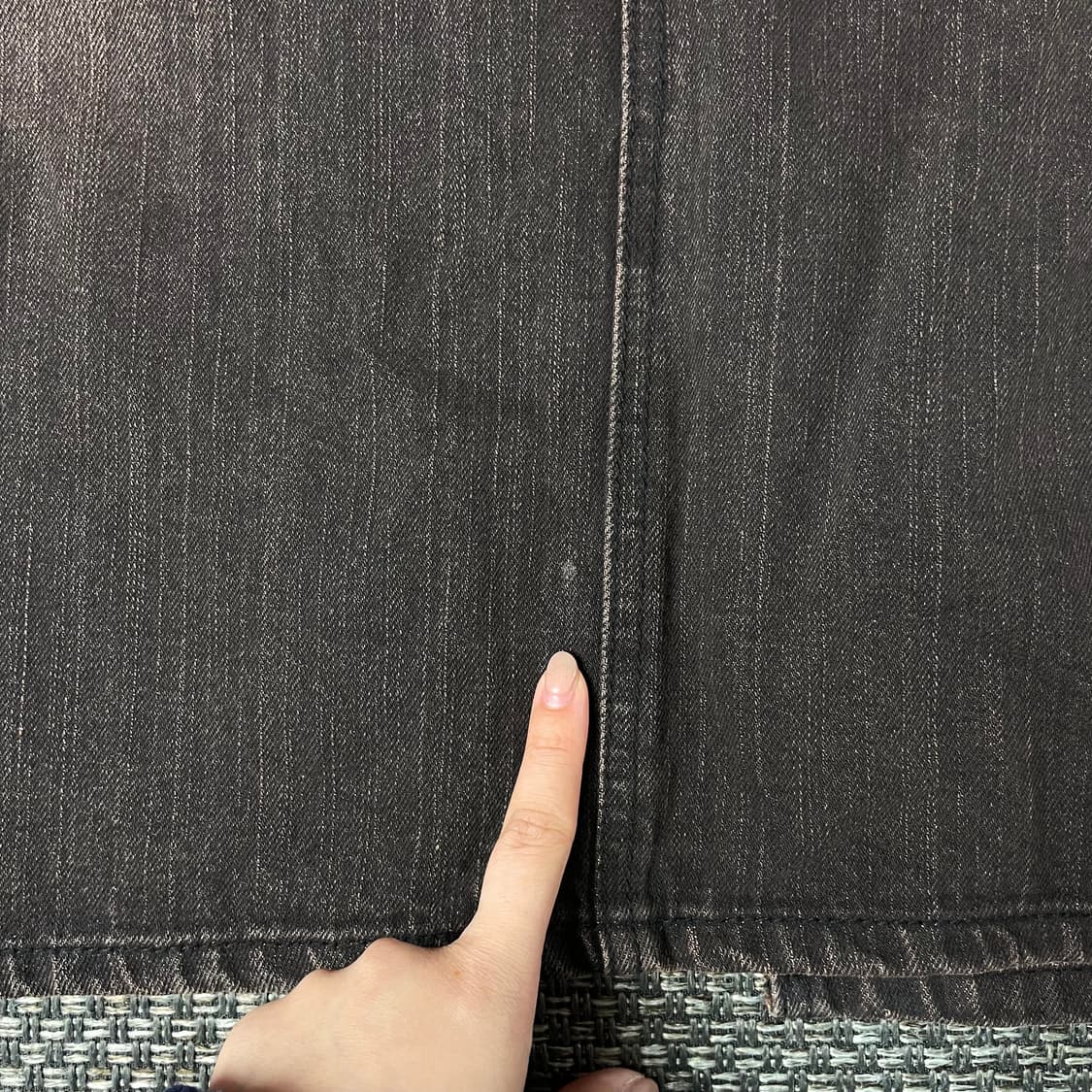 (밴딩) 빈티지 퍼플 브라운 워싱 데님 롱 스커트 상품이미지4