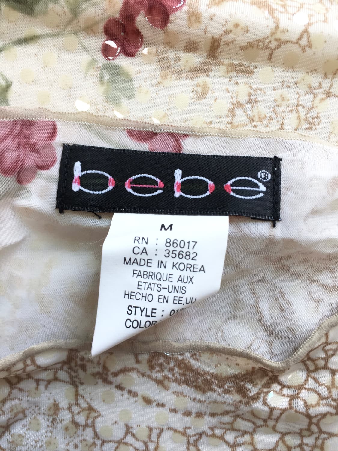 Bebe Sheer Sequin Floral Tank Top 상품이미지5