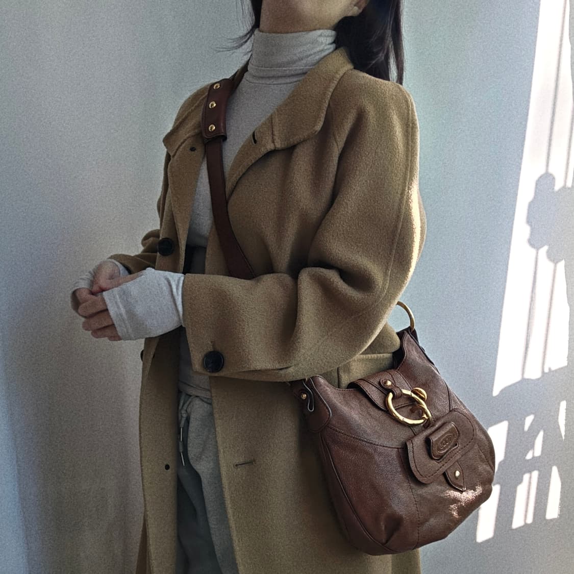 [정품 TOD'S] 토즈 브라운 레더 호보백 숄더백 크로스백 상품이미지2