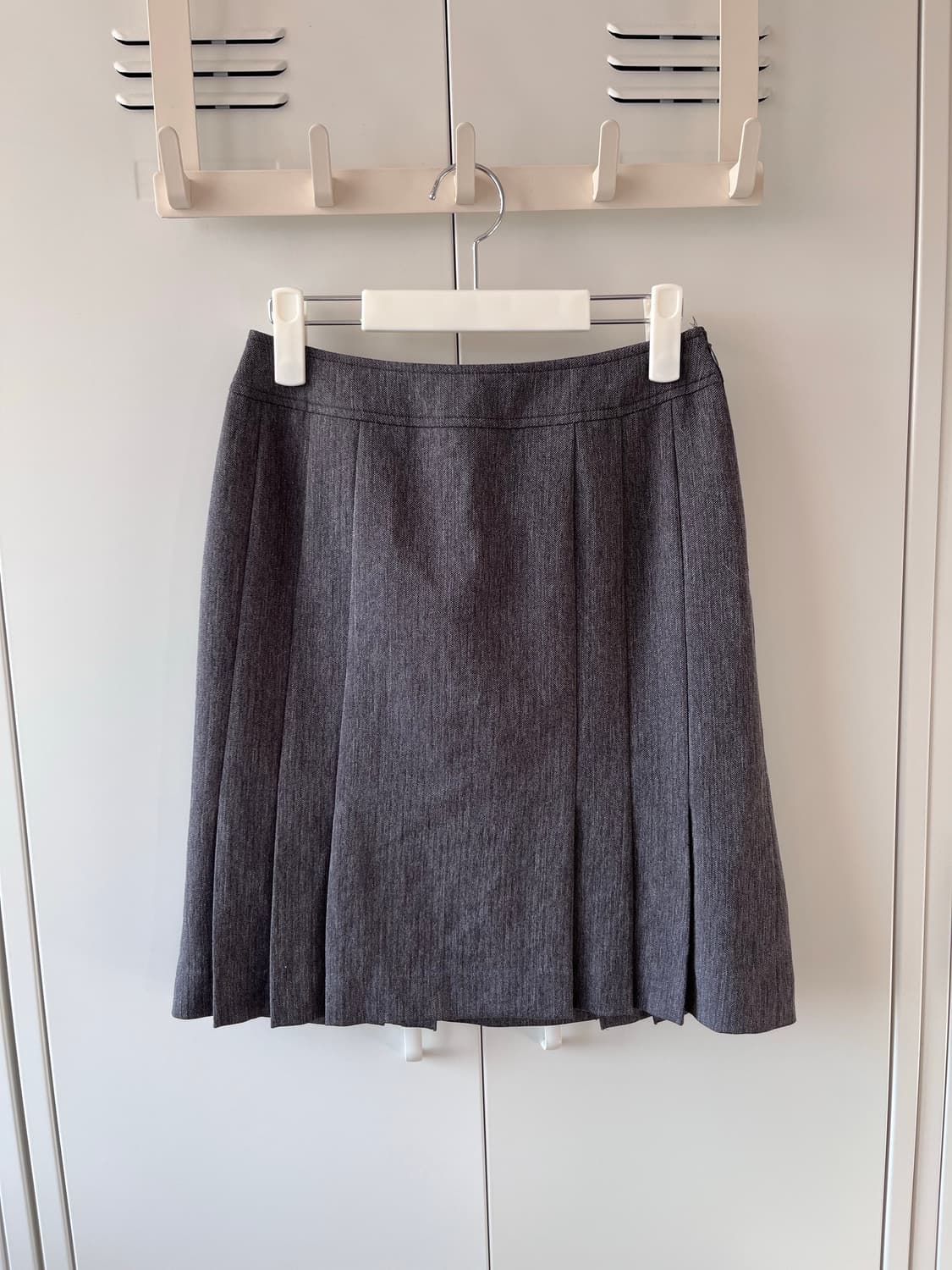 빈티지 핀턱 플리츠 주름 미디스커트 상품이미지4