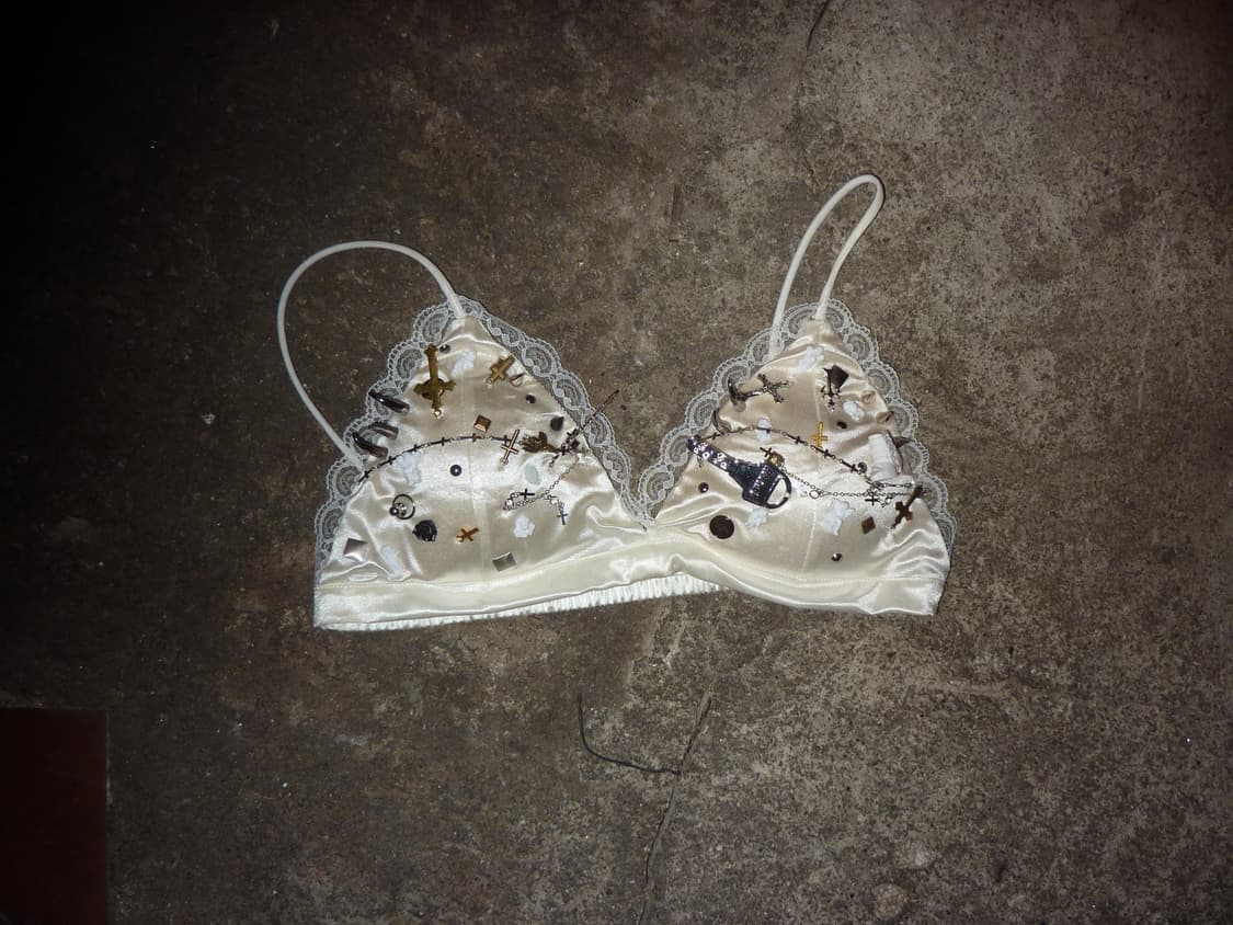 White satin bra top 상품이미지1