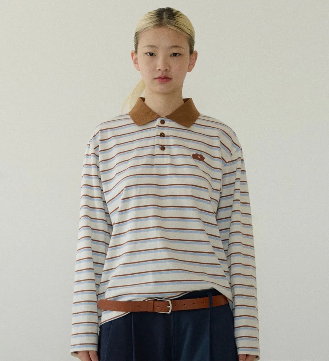 데이지신드롬 럭비티 STRIPE RUGBY COLLAR TEE cream 상품이미지1