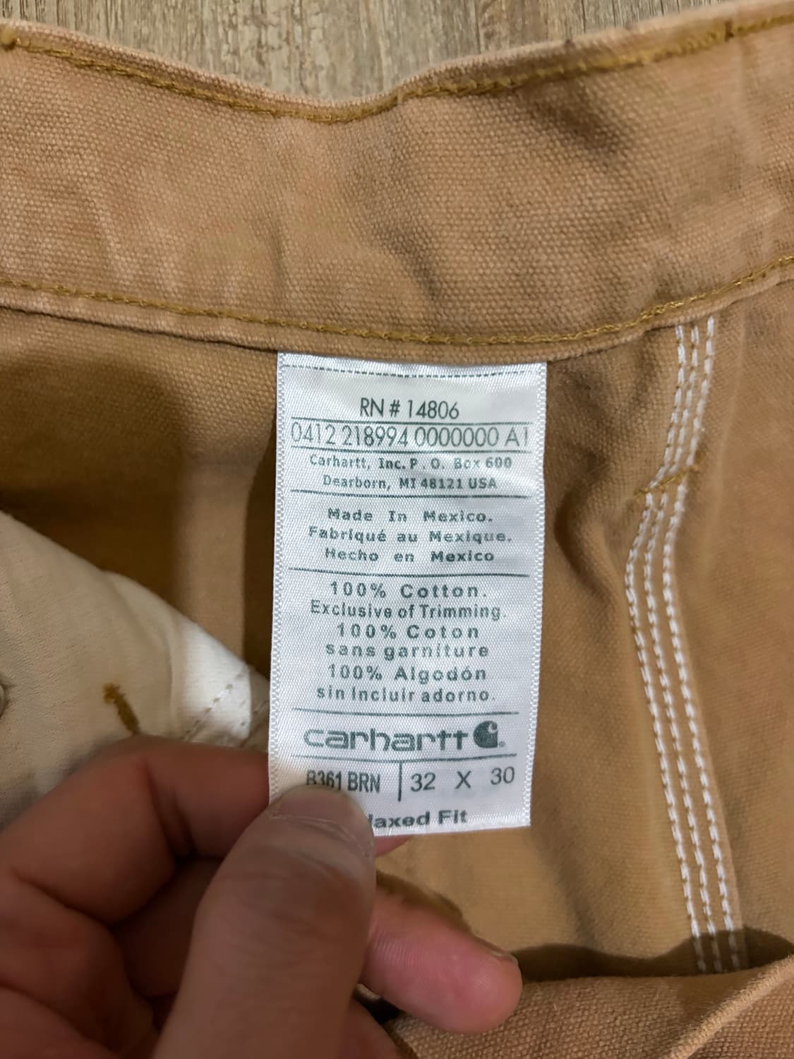 32) 칼하트 더블니 팬츠 브라운 상품이미지3