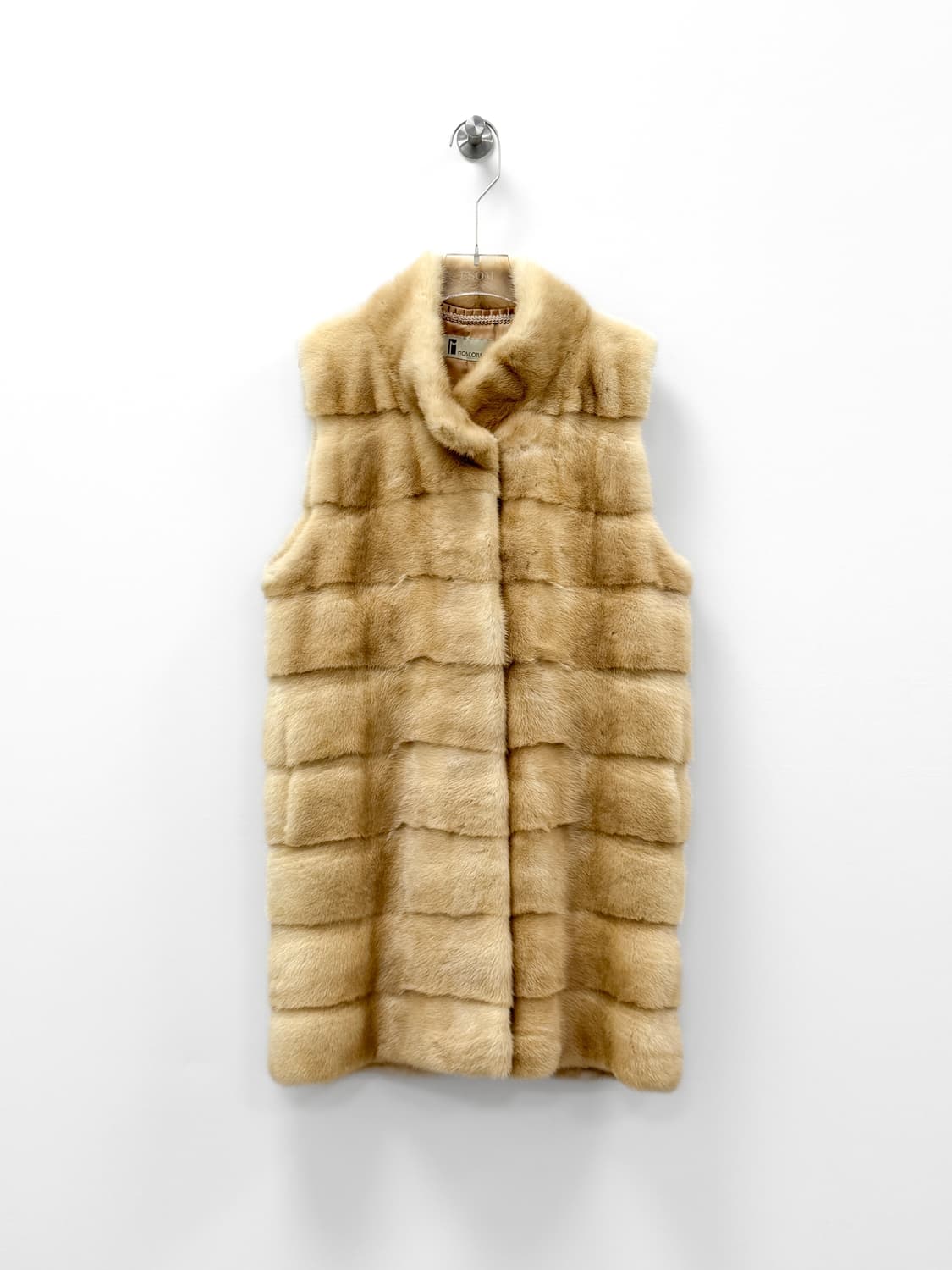 모스코나 NAFA 밍크 아이보리 호라이즌탈 퍼 베스트 상품이미지1