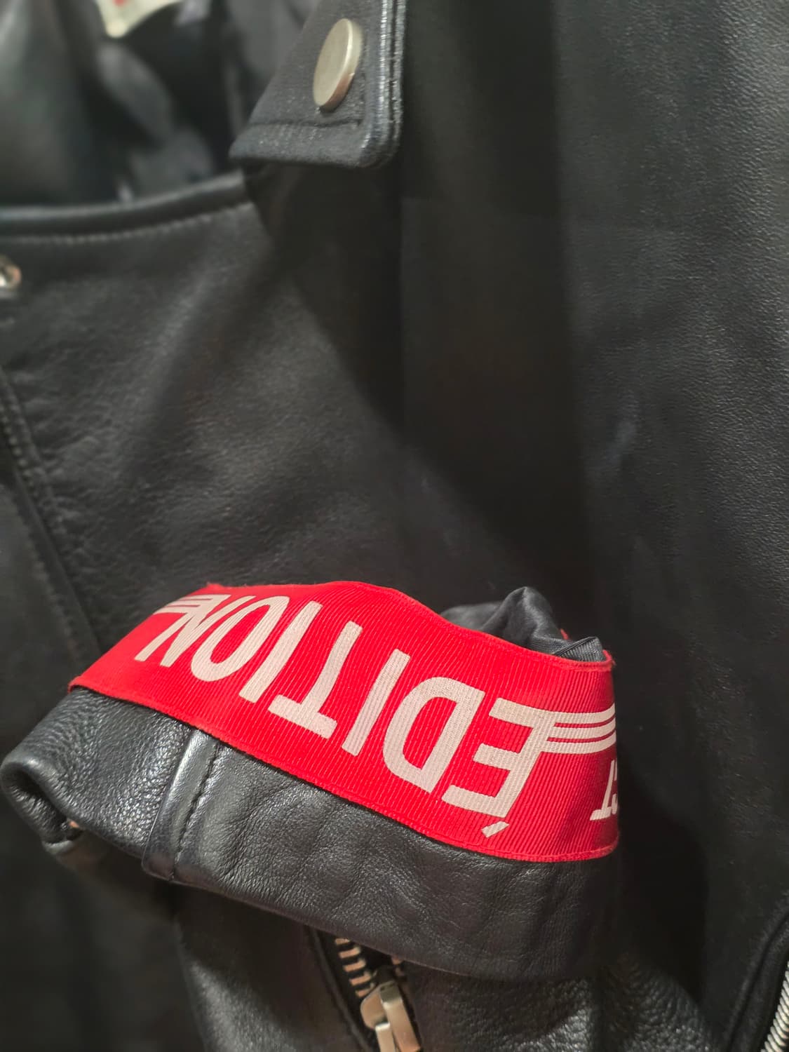 에디션 블랙 양가죽 라이더 자켓 XL 상품이미지7