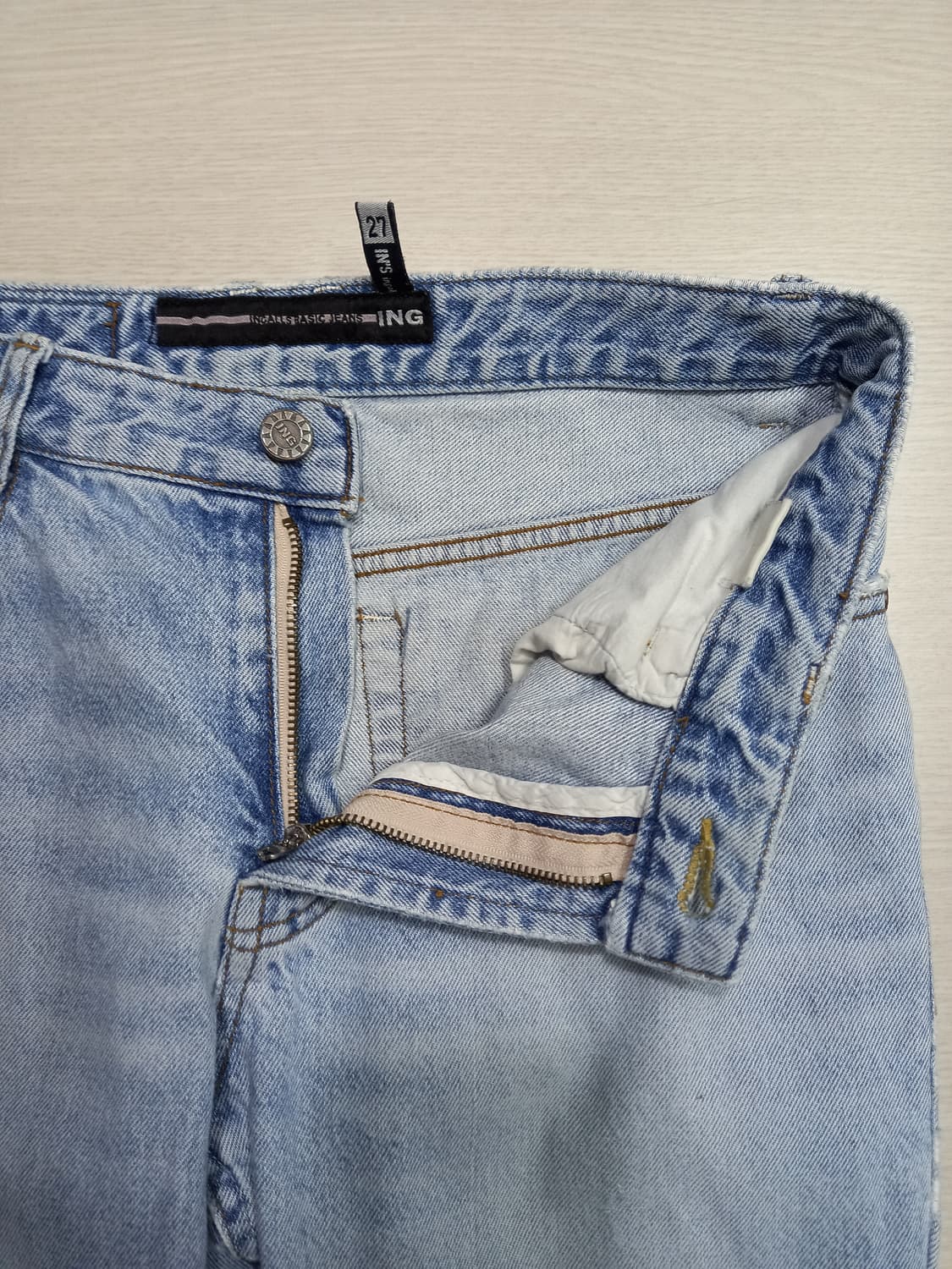 27 INGALLS 데미지워싱 일자진 연청 리페어진 27-606 상품이미지6