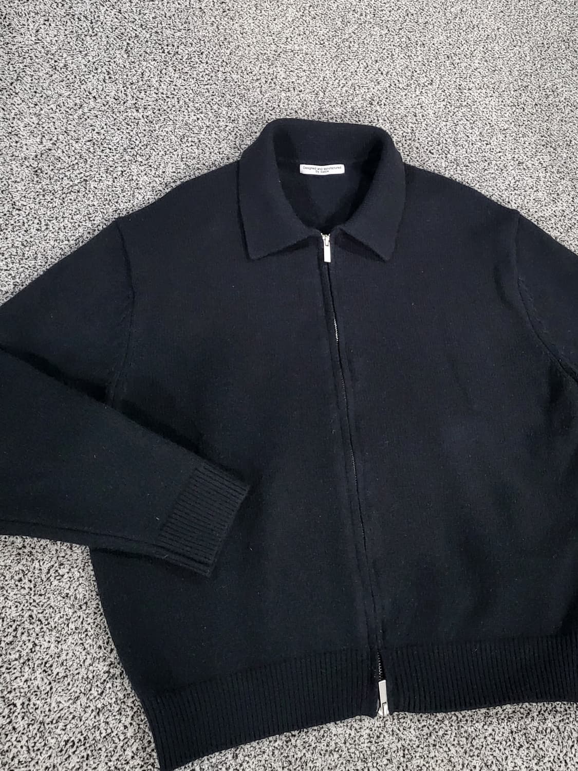 블랙 니트 집업 자켓 상품이미지1