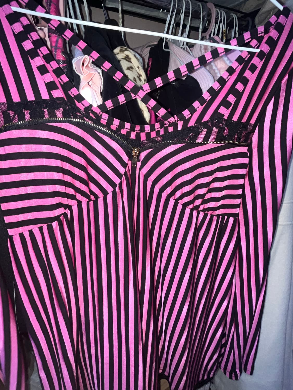 빈티지 검정 핑크 스트라이프 오네갸루 탑 티셔츠 마즈깔 mars dia 상품이미지4