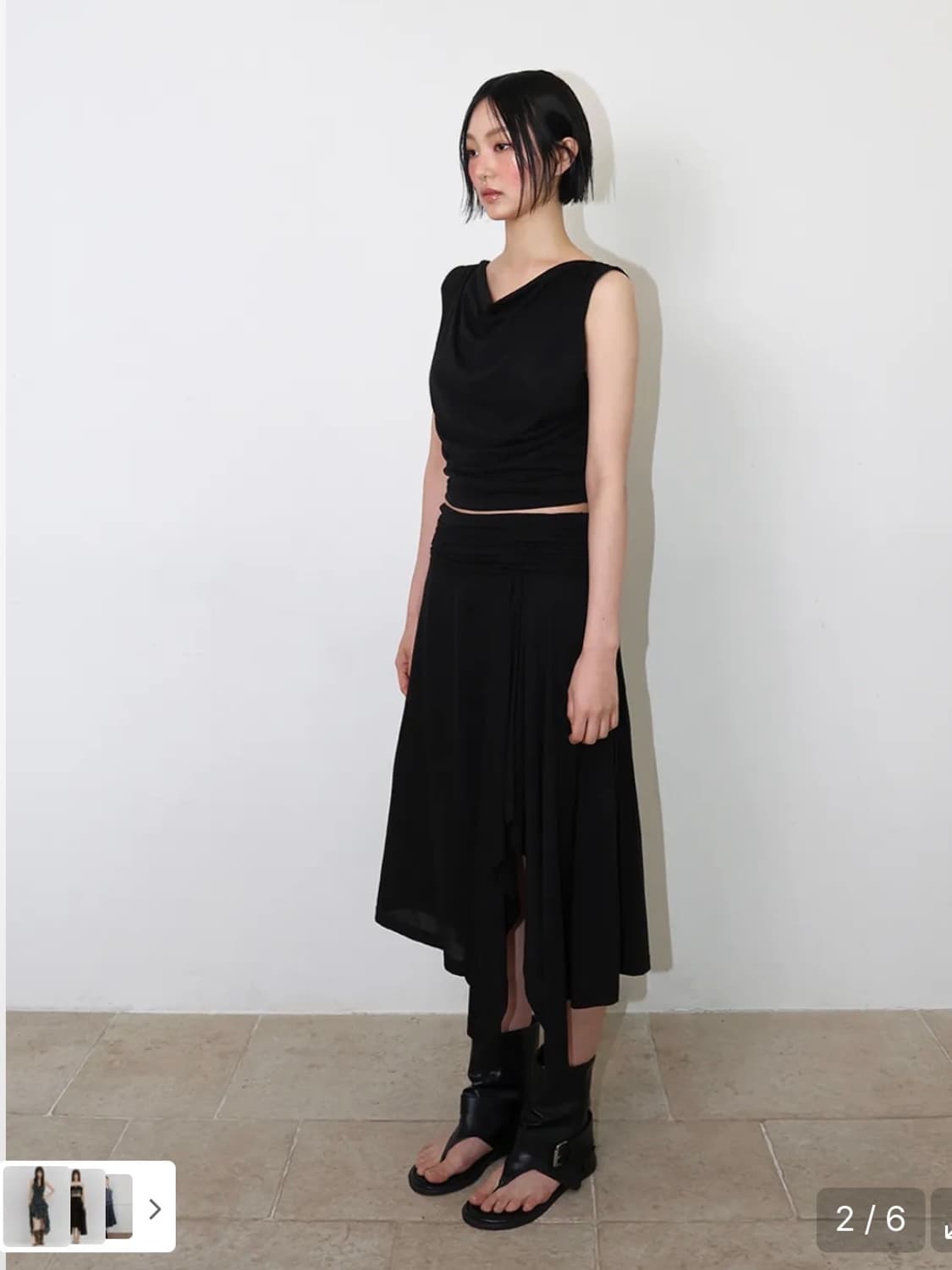 (정가14만원) 민더리 롱스커트 JERSEY SHIRRING LONG S 상품이미지4