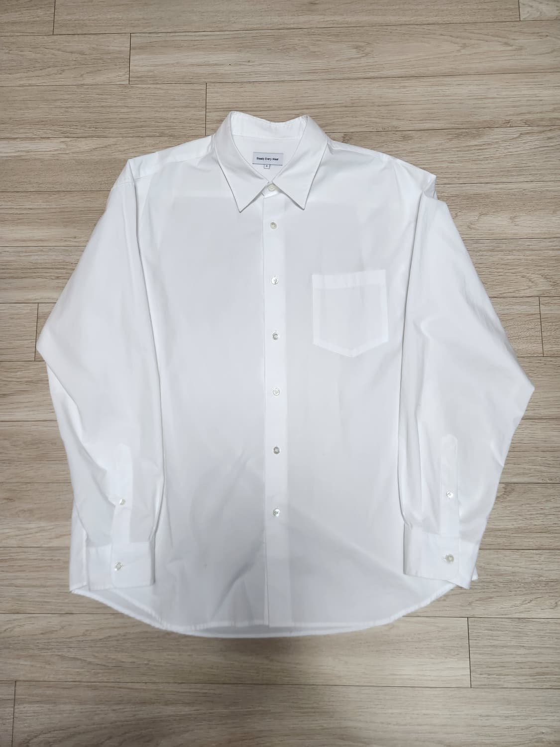 [스테디에브리웨어] 릴렉스드 페이퍼셔츠 화이트 4사이즈 상품이미지3