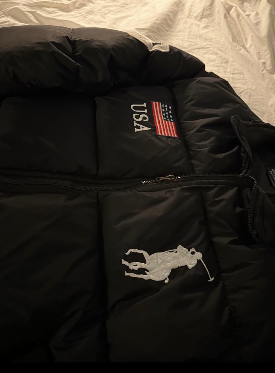 폴로 빅포니 성조기 패딩 블랙 상품이미지1