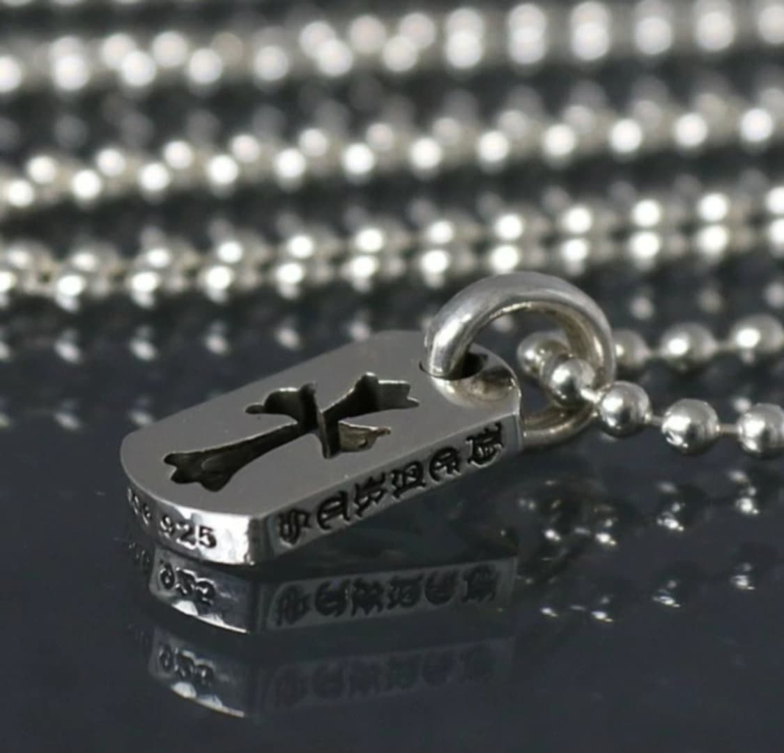 크롬하츠 목걸이 타이니 컷 아웃 CH 크로스 플러스 도그 태그 볼 체인 상품이미지2