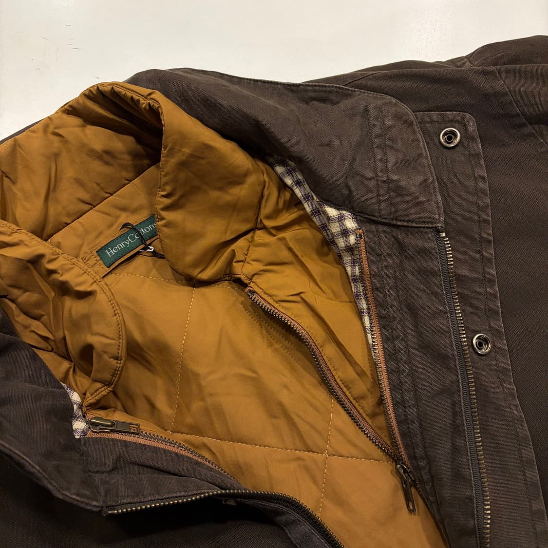 [105] 헨리코튼 빈티지 브라운 야상 점퍼 포켓 자켓 B320 상품이미지6