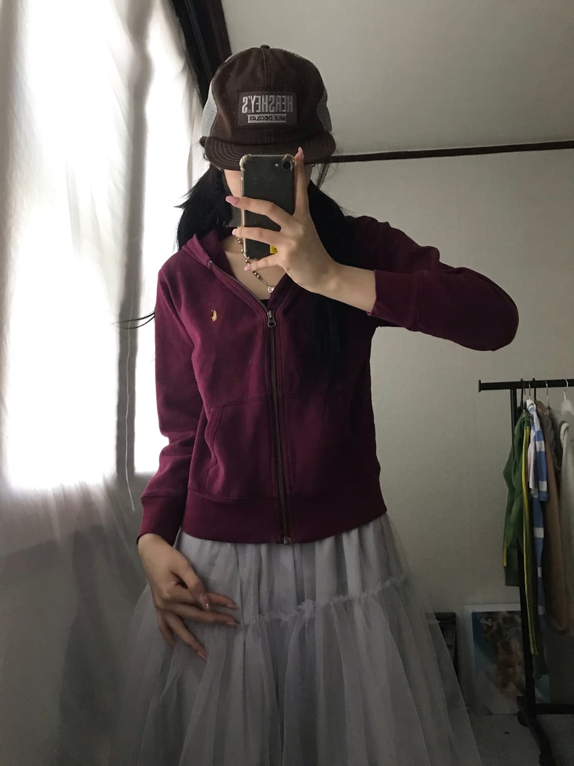 폴로 버건디 후드집업 상품이미지6