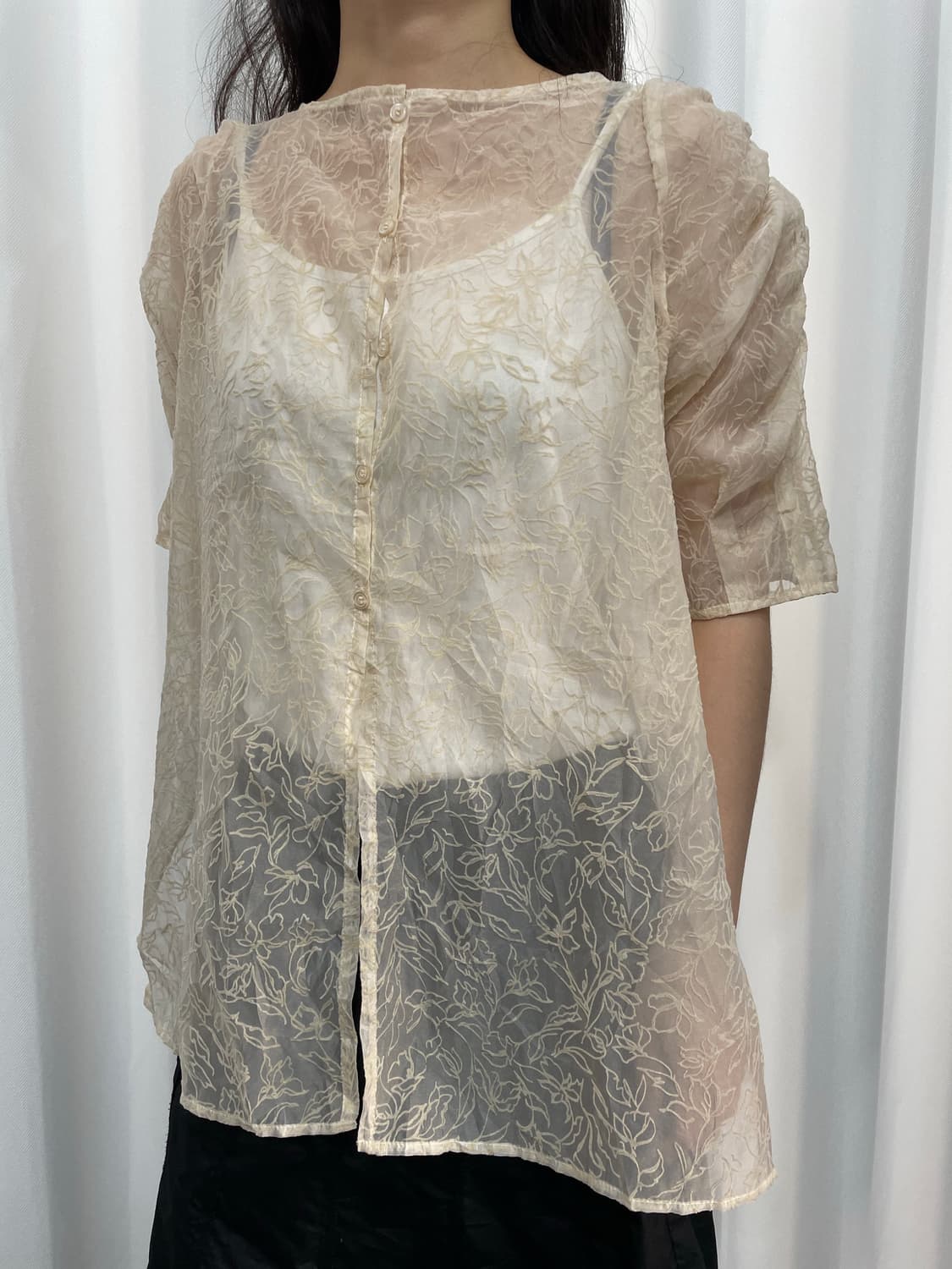 seethrough blouse 상품이미지2