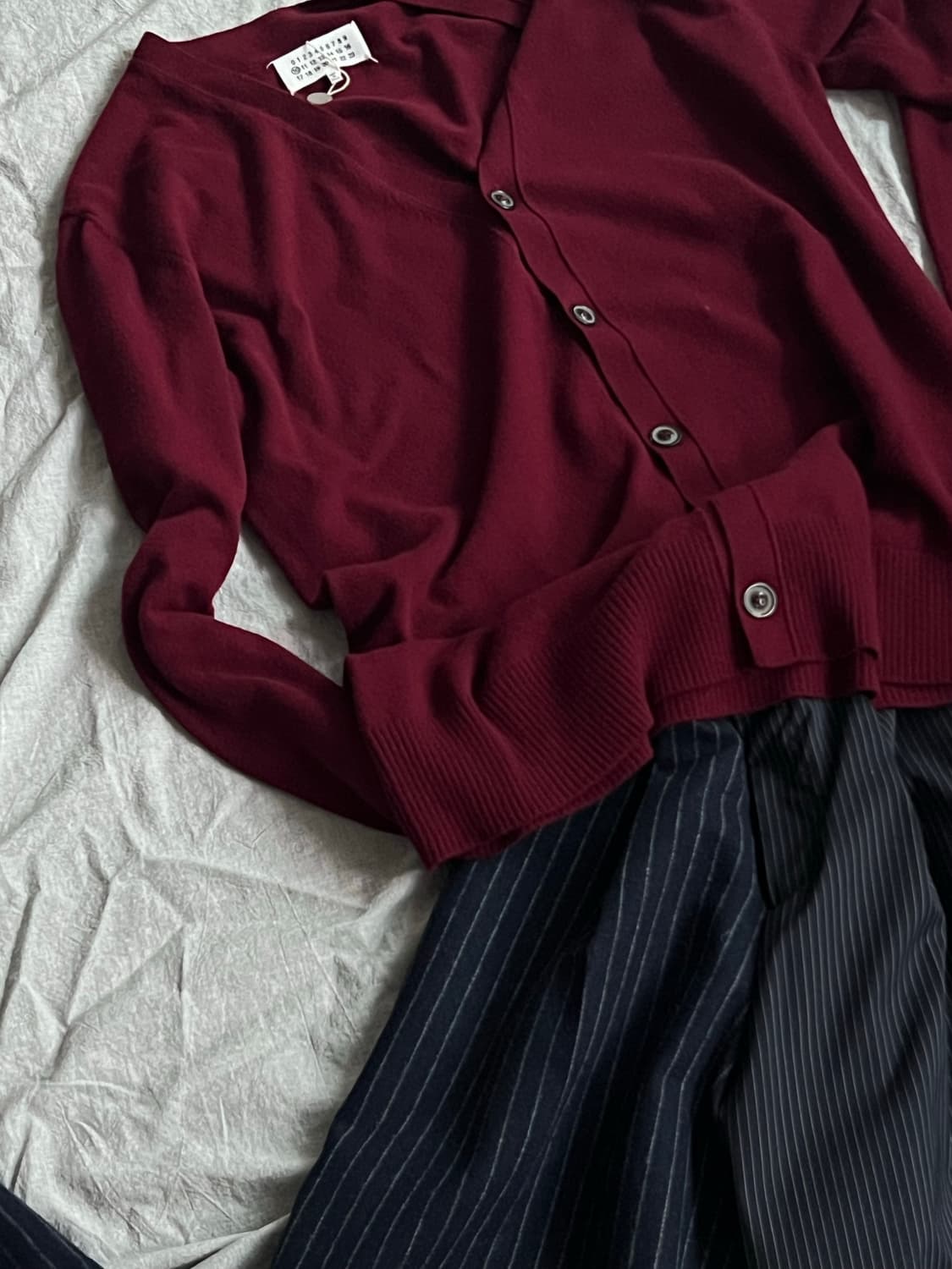 메종 마르지엘라 버건디 울 가디건 상품이미지5
