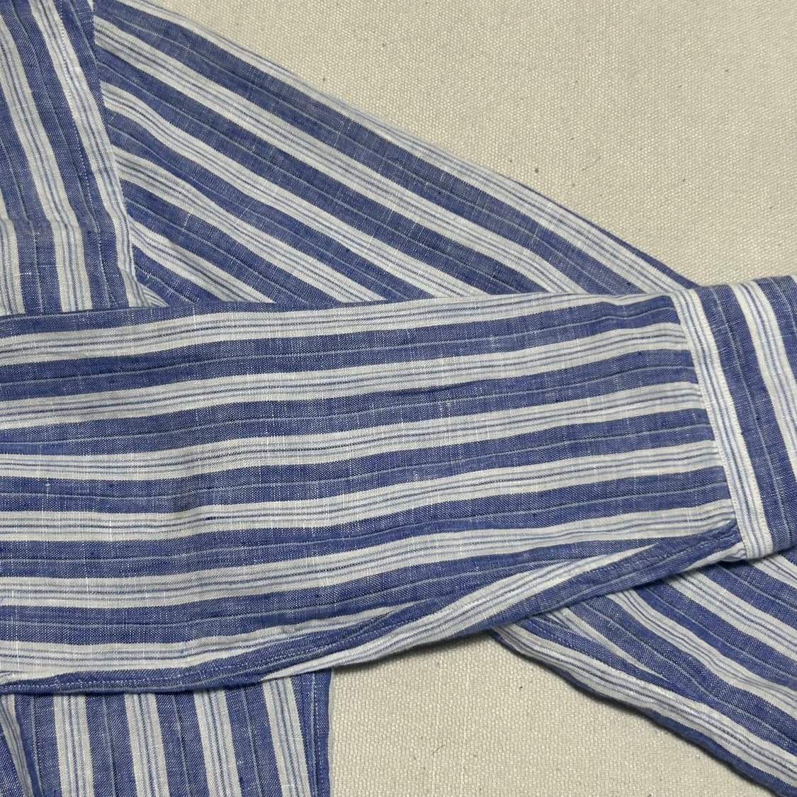 S 폴로랄프로렌 클래식핏 블루 스트라이프 린넨 셔츠 상품이미지6