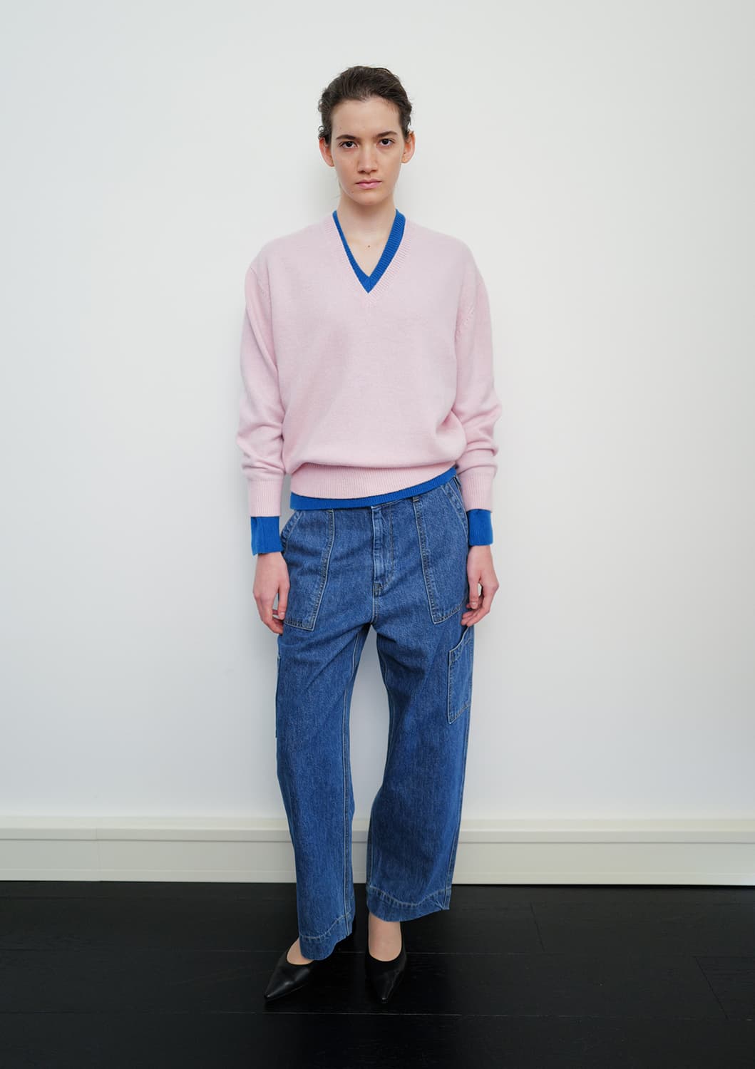 문달 15 Deep V-Neck Knit in Pink 상품이미지2