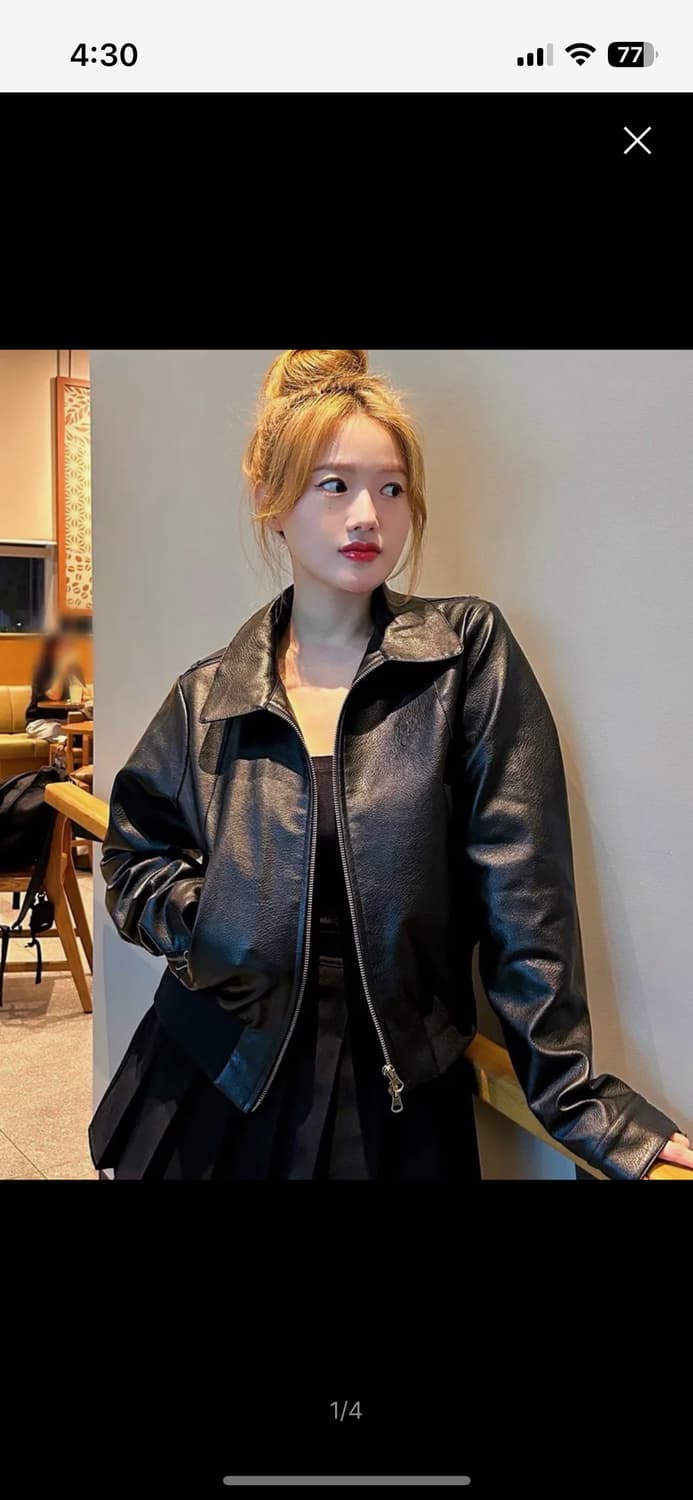 플레이스스튜디오 크롭 레더 자켓 상품이미지1