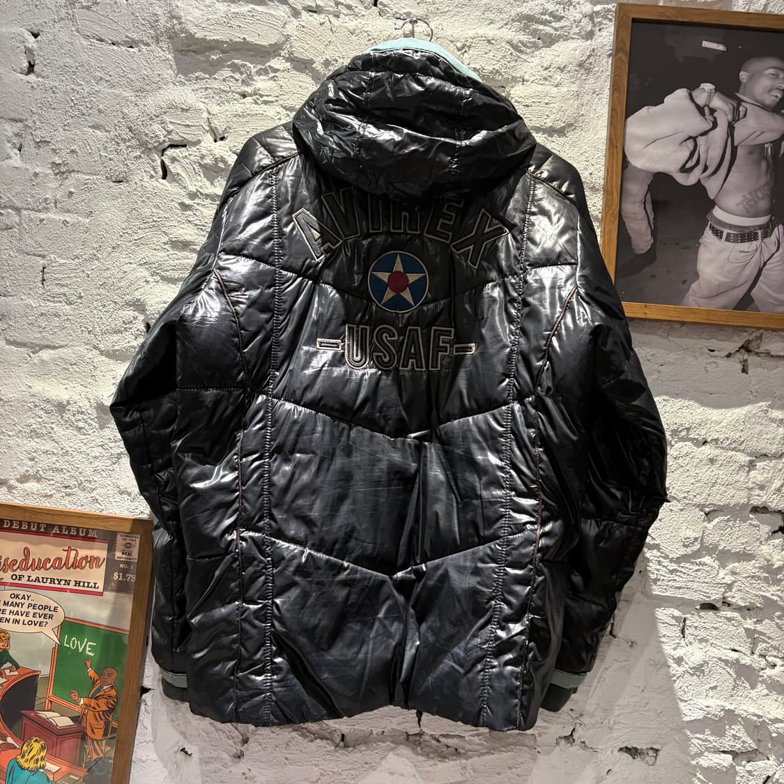 아비렉스 USAF 히든 후드 유광 투웨이 패딩 상품이미지8