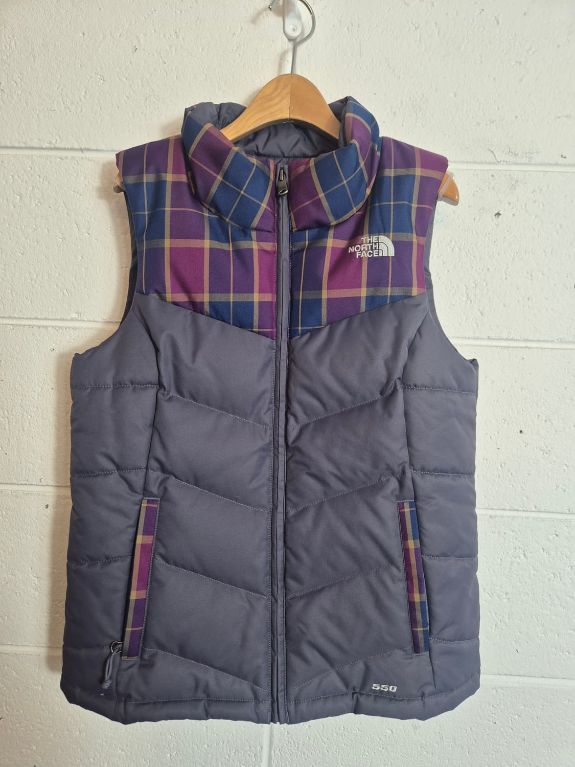 XS) 노스페이스 550 체크 여성 패딩조끼 상품이미지1