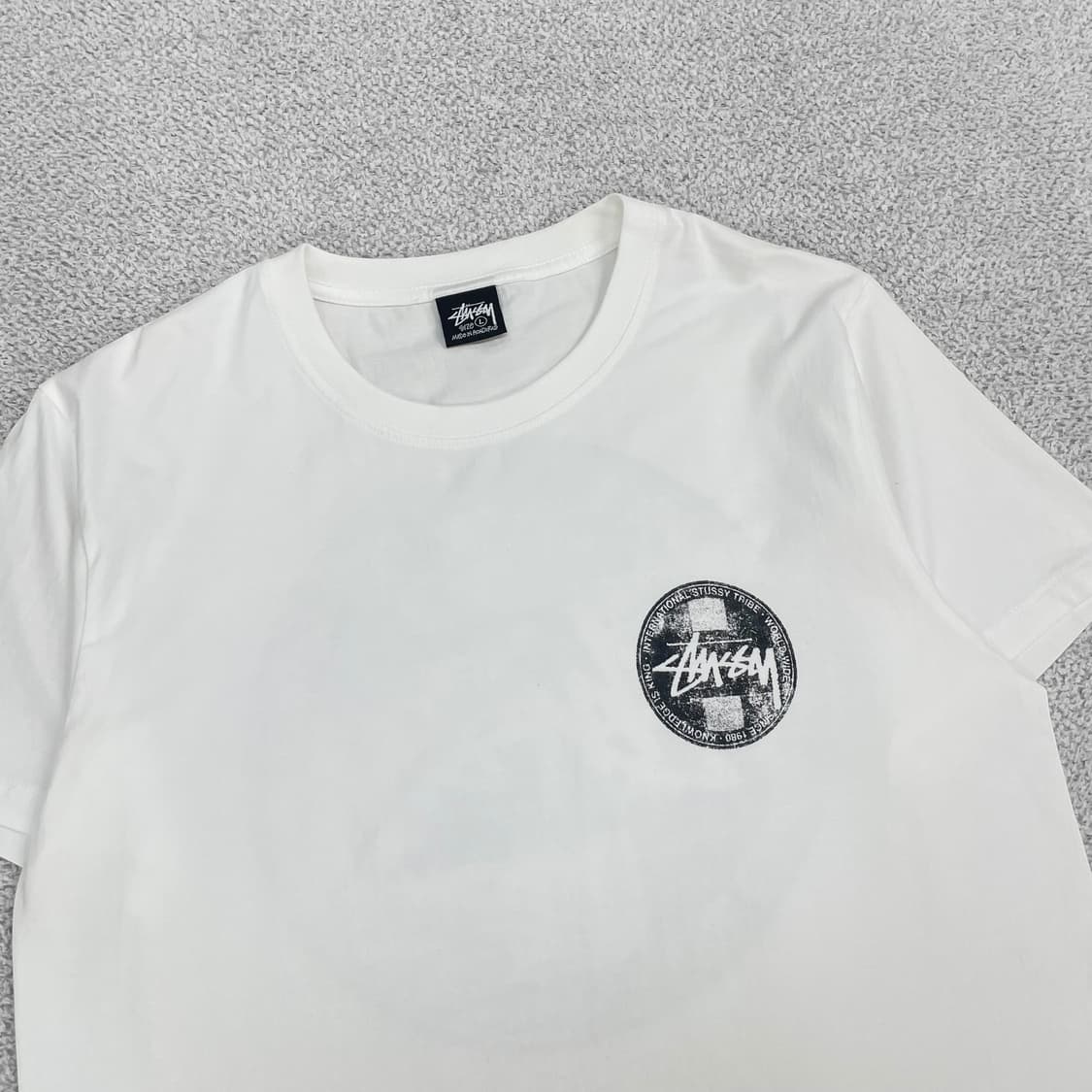 스투시 Stussy 닷 스탬프 반팔 티셔츠 화이트 상품이미지4