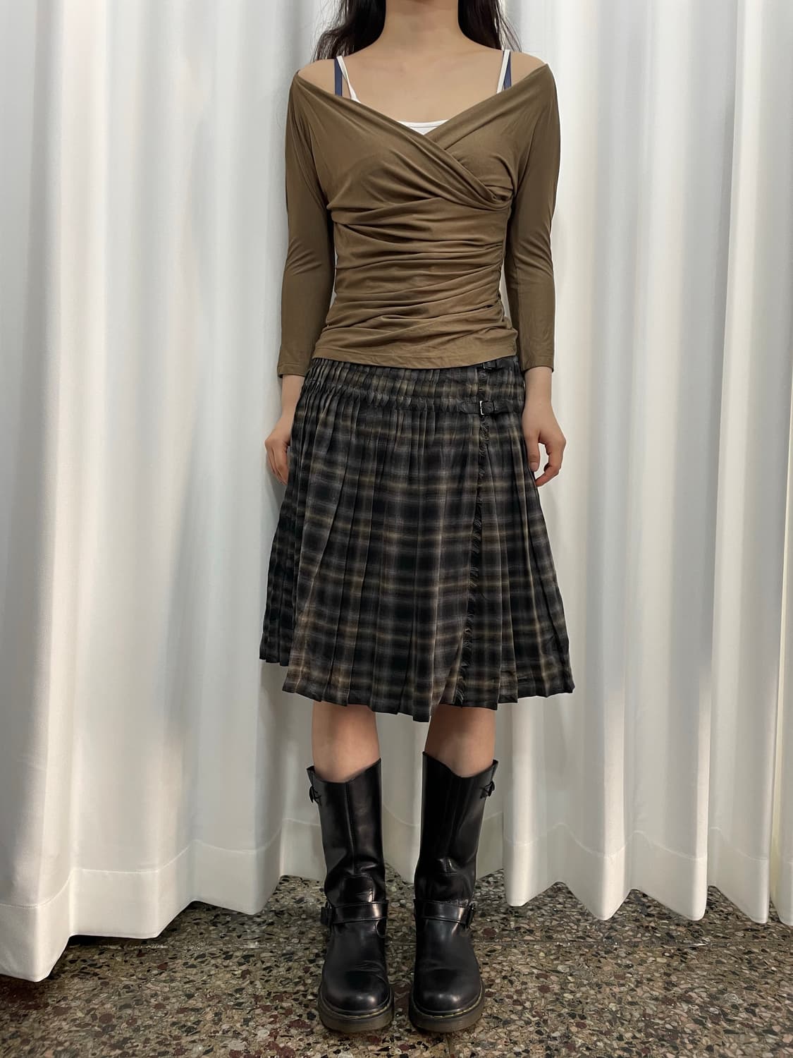 wrap buckle pleats skirt 상품이미지3