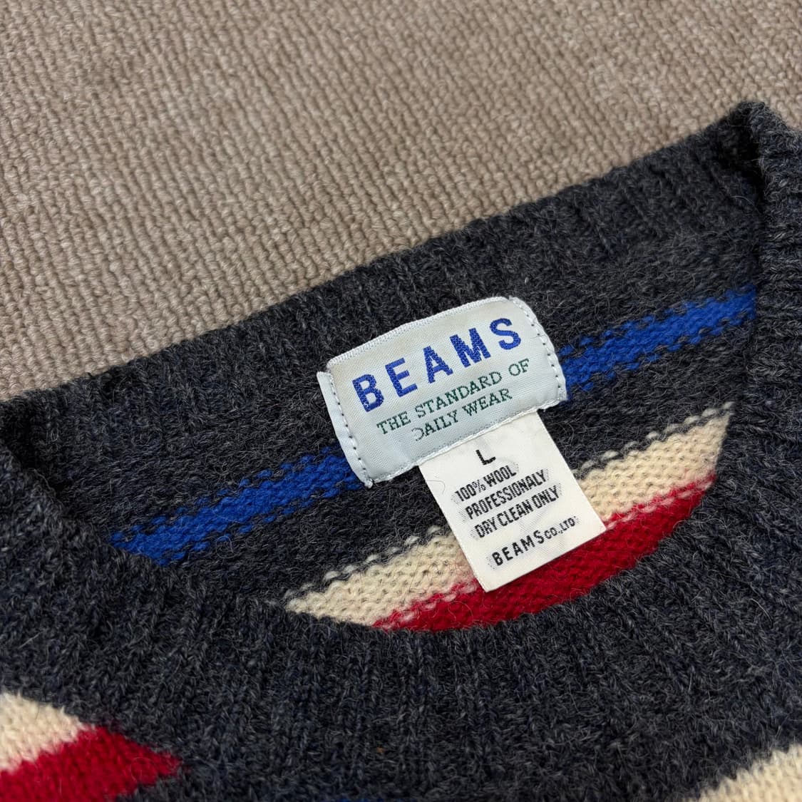 beams 빔즈 스트라이프 울 니트  상품이미지2