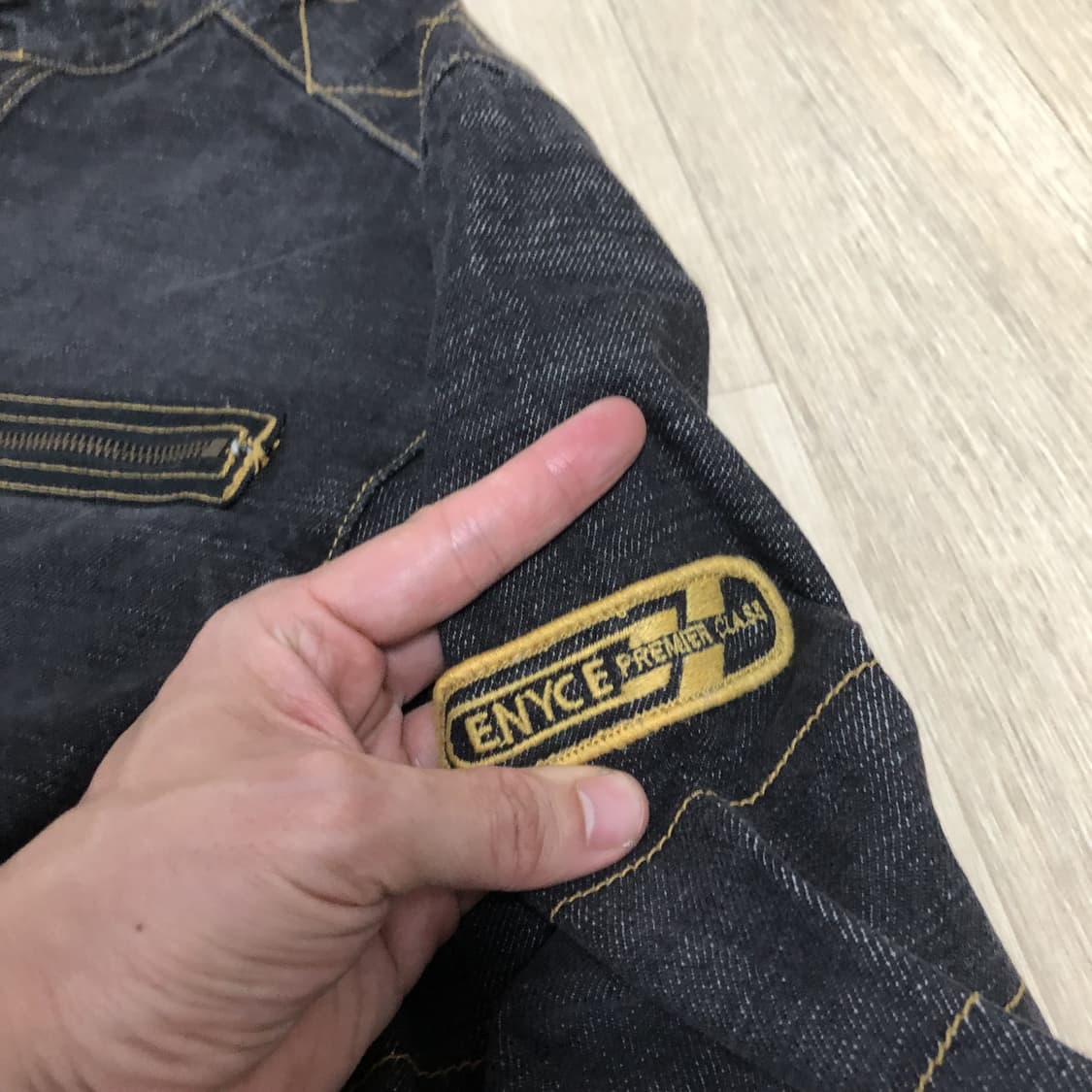 (XL) 새상품 이니찌 ENYCE 데드스탁 레이싱 패치 힙합 데님 자켓 상품이미지7