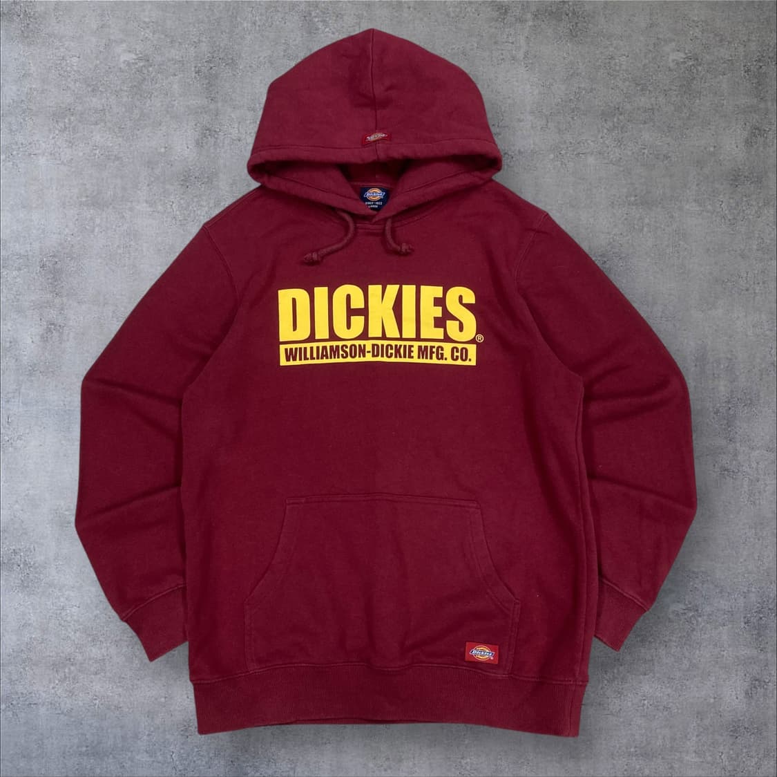 디키즈 버건디 컬러 스펠아웃 빅로고 후드티 상품이미지1