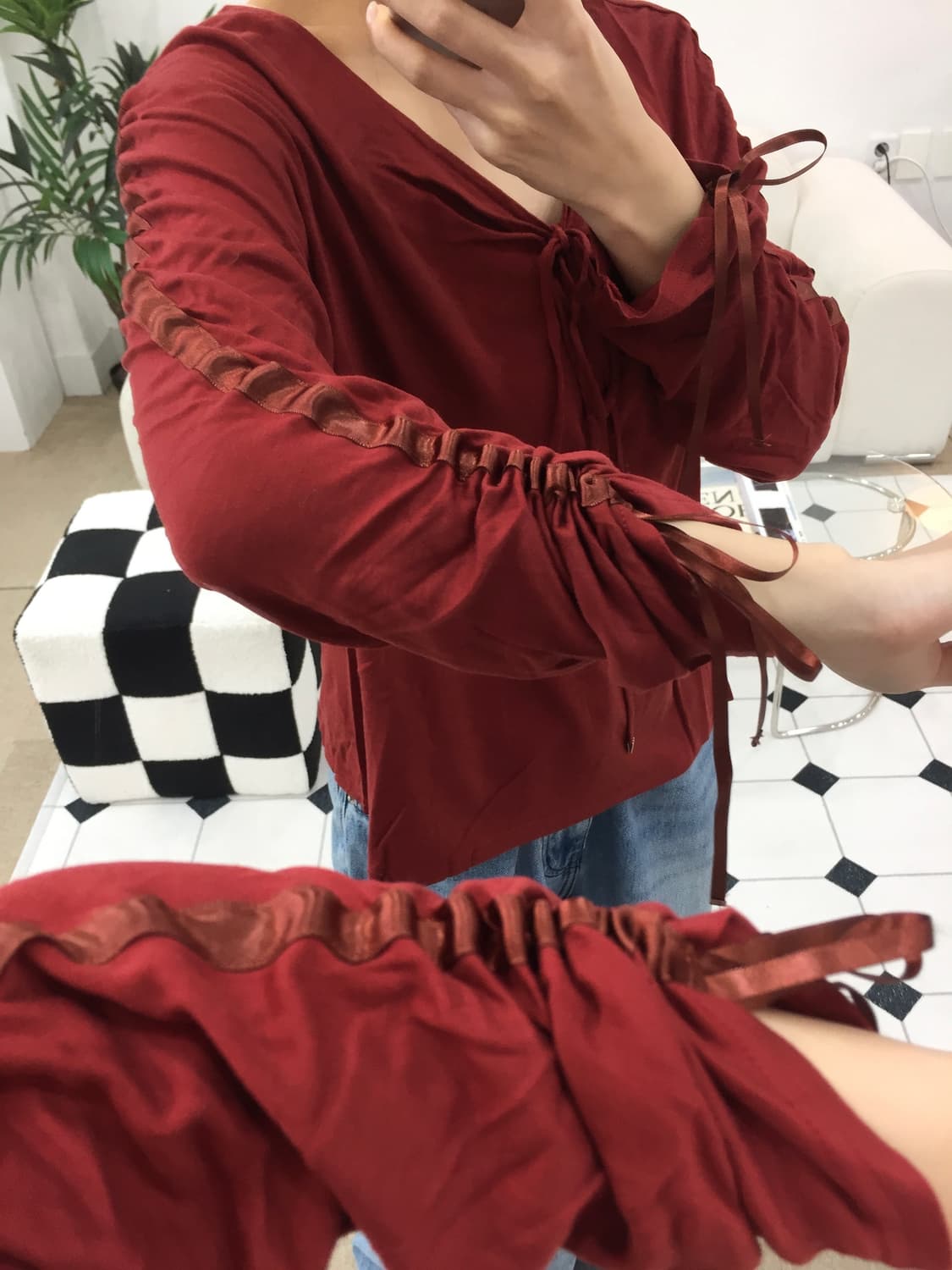 소매 셔링 블라우스 상품이미지9