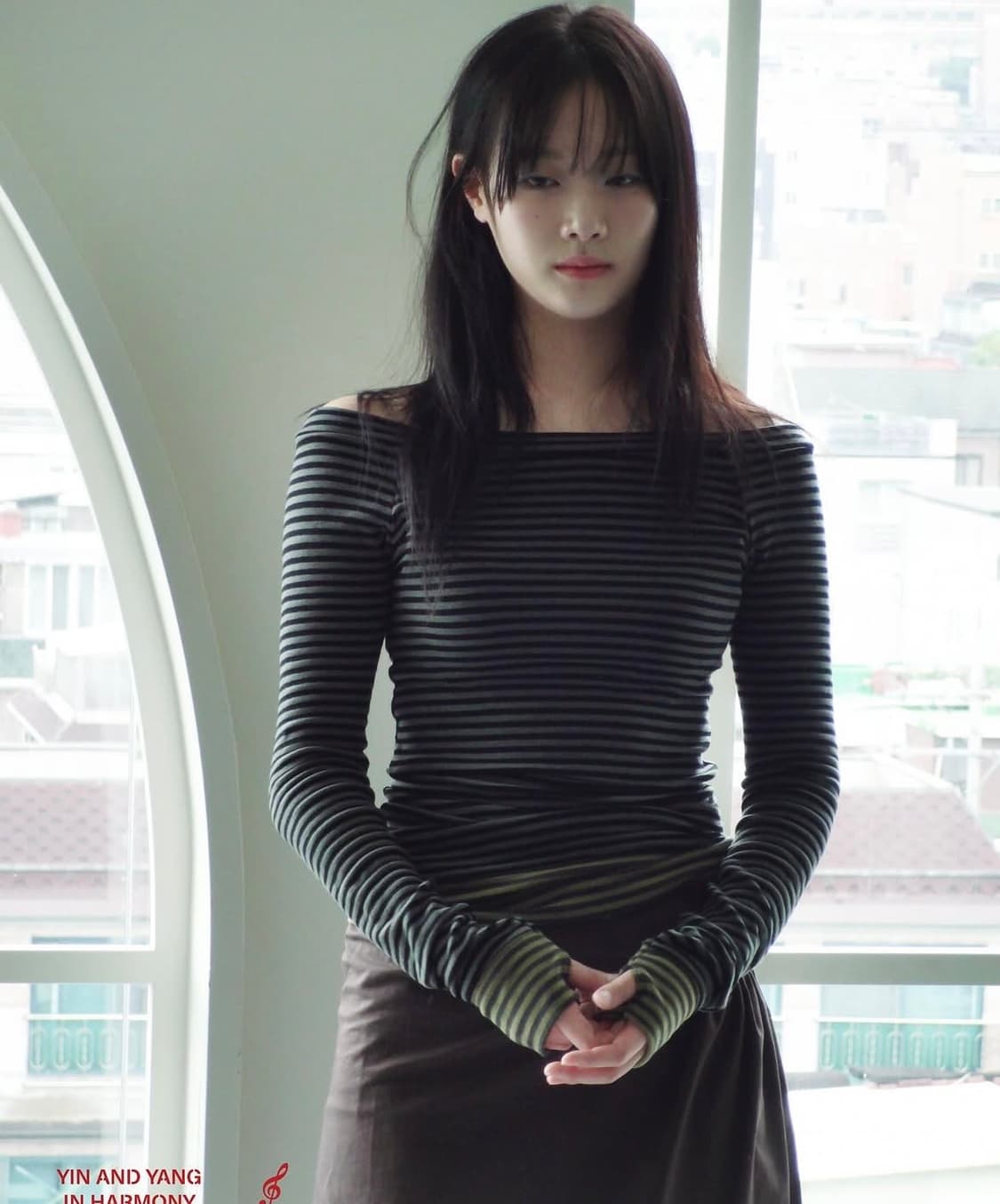 인앤양하모니 버튼 탑 스트라이프 상품이미지2