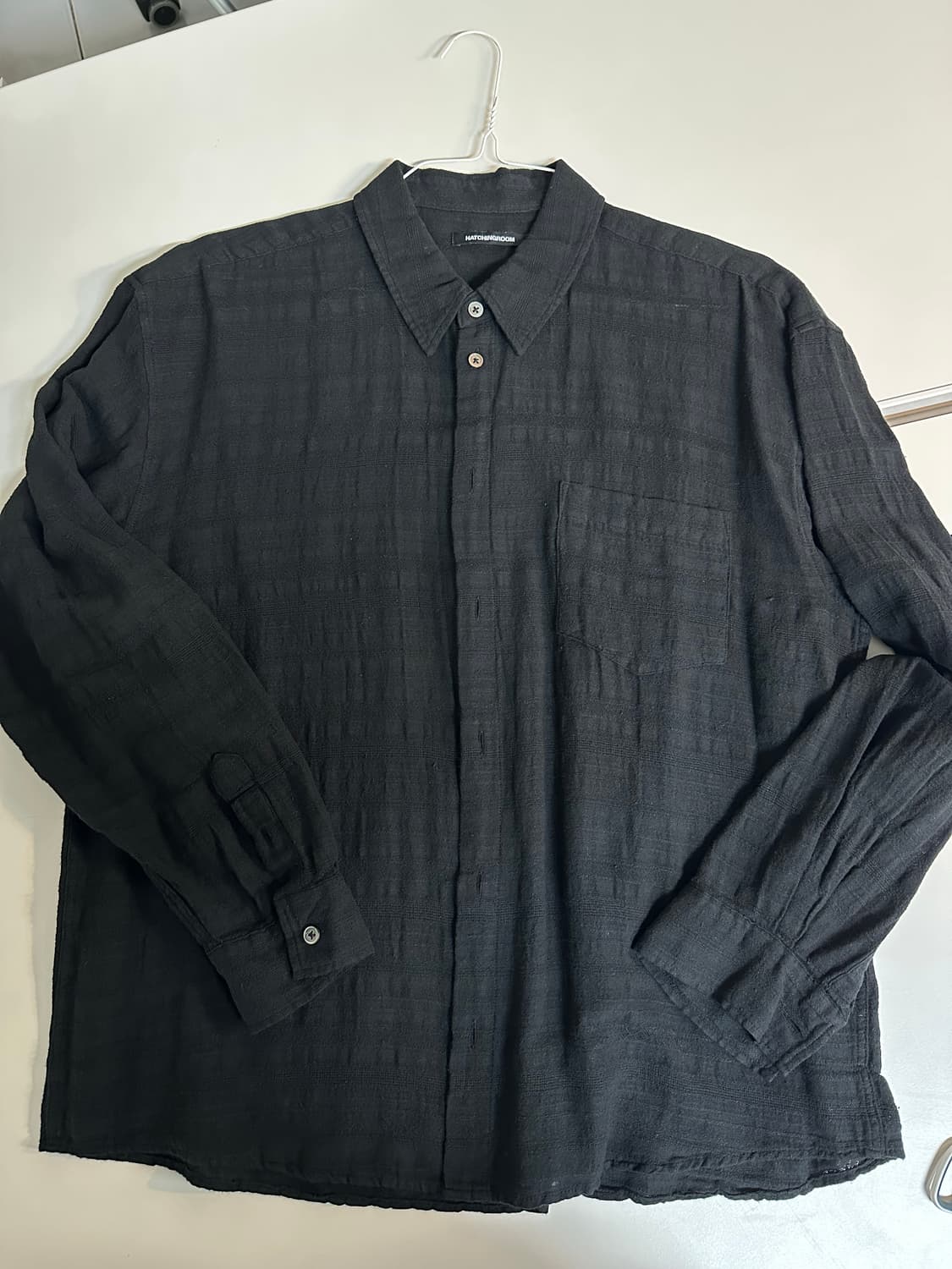 해칭룸 Classic Shirt Gauze Stripe black (3) 상품이미지2