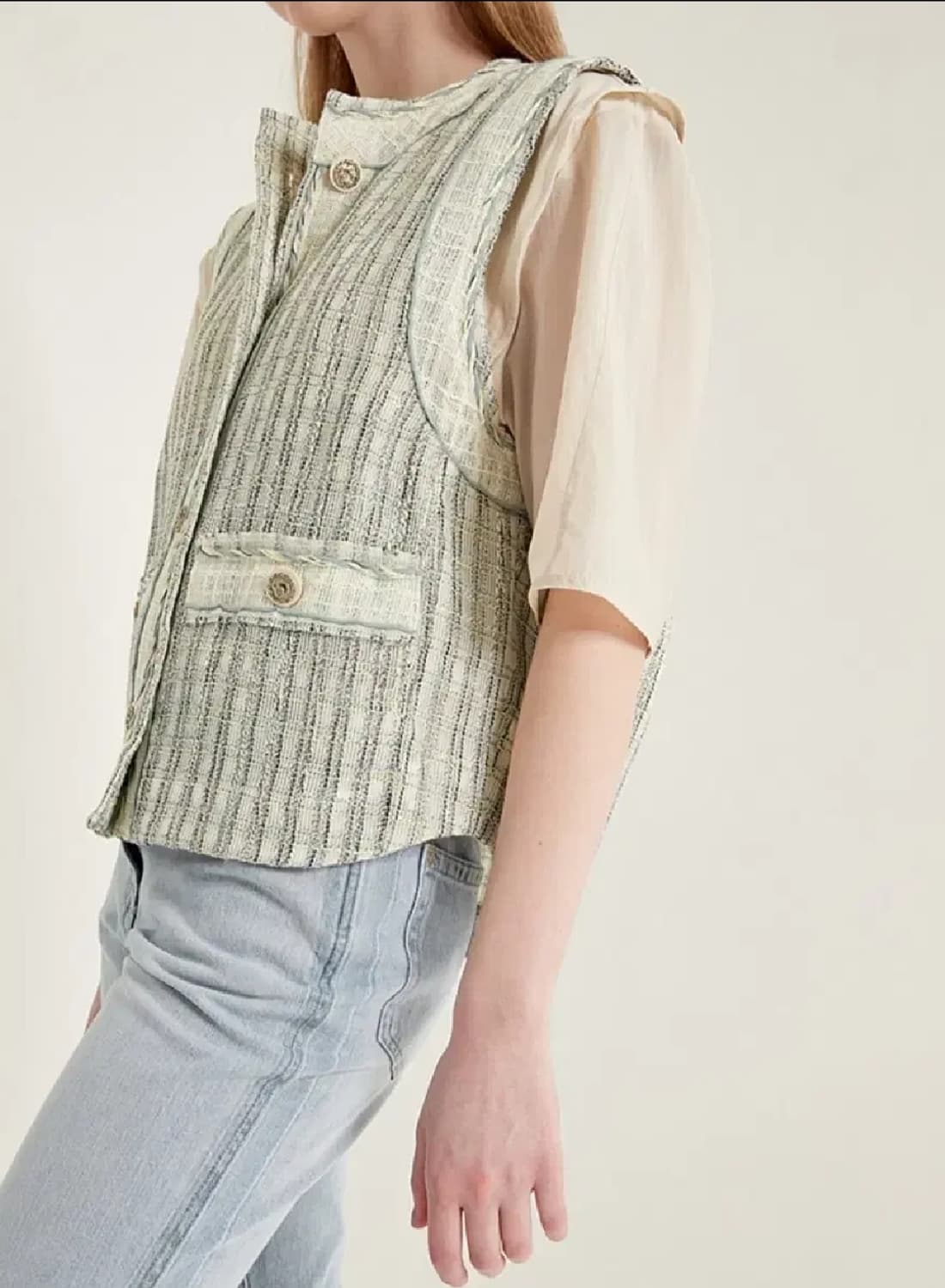 여성 82 SJSJ 브레이드 라인 베스트 조끼 상품이미지3