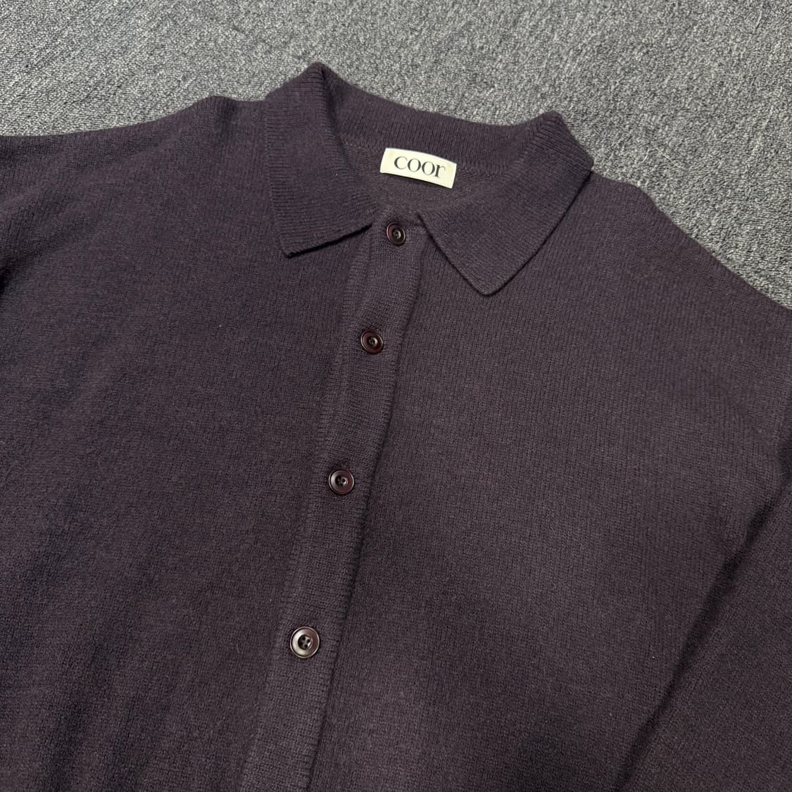 Coor 22년 탑필 카라 퍼플 가디건 상품이미지4
