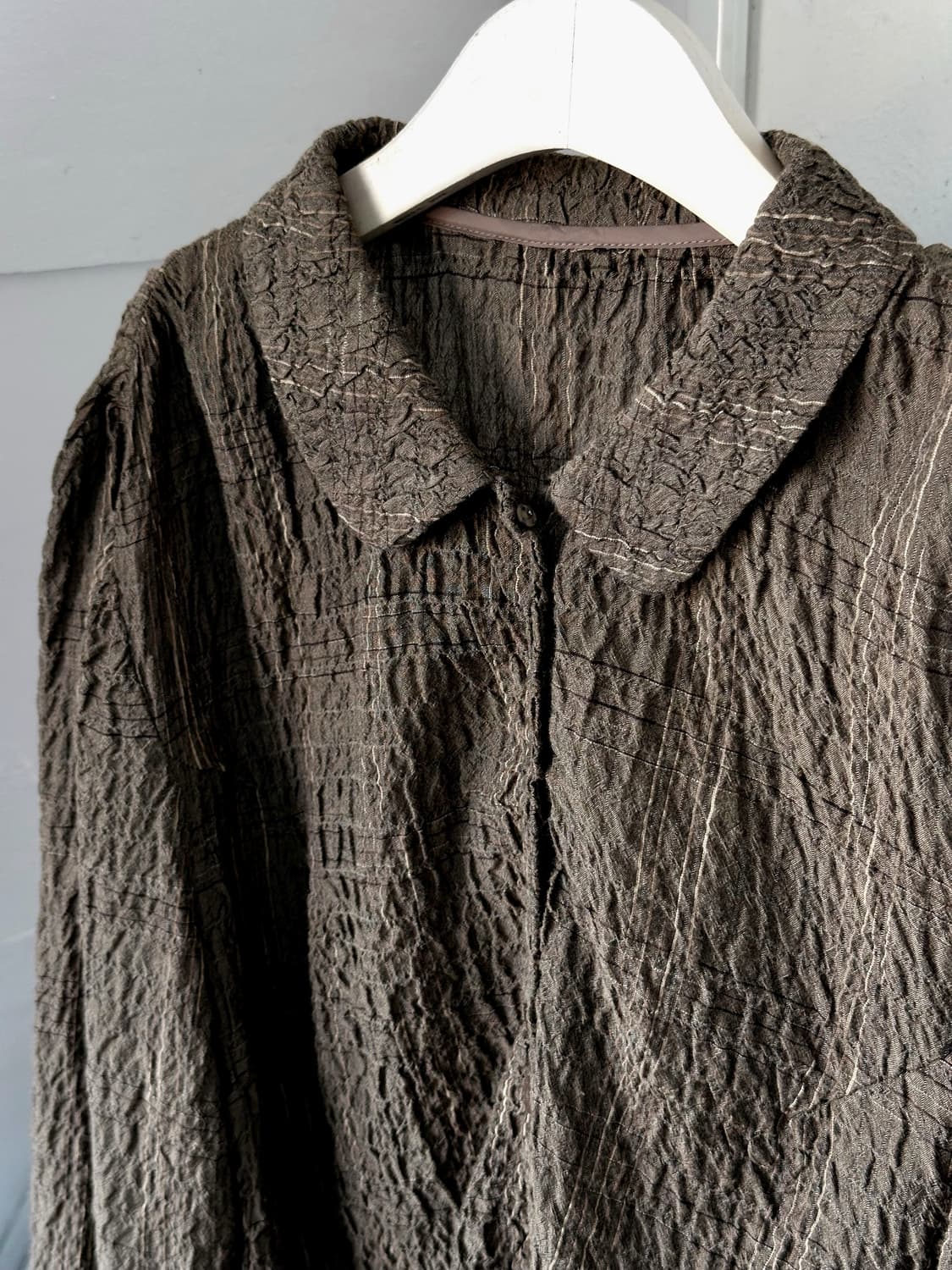 Shirring design check blouse shirt 상품이미지7